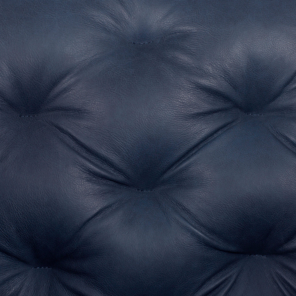 Fauteuil club en cuir | Bleu nuit