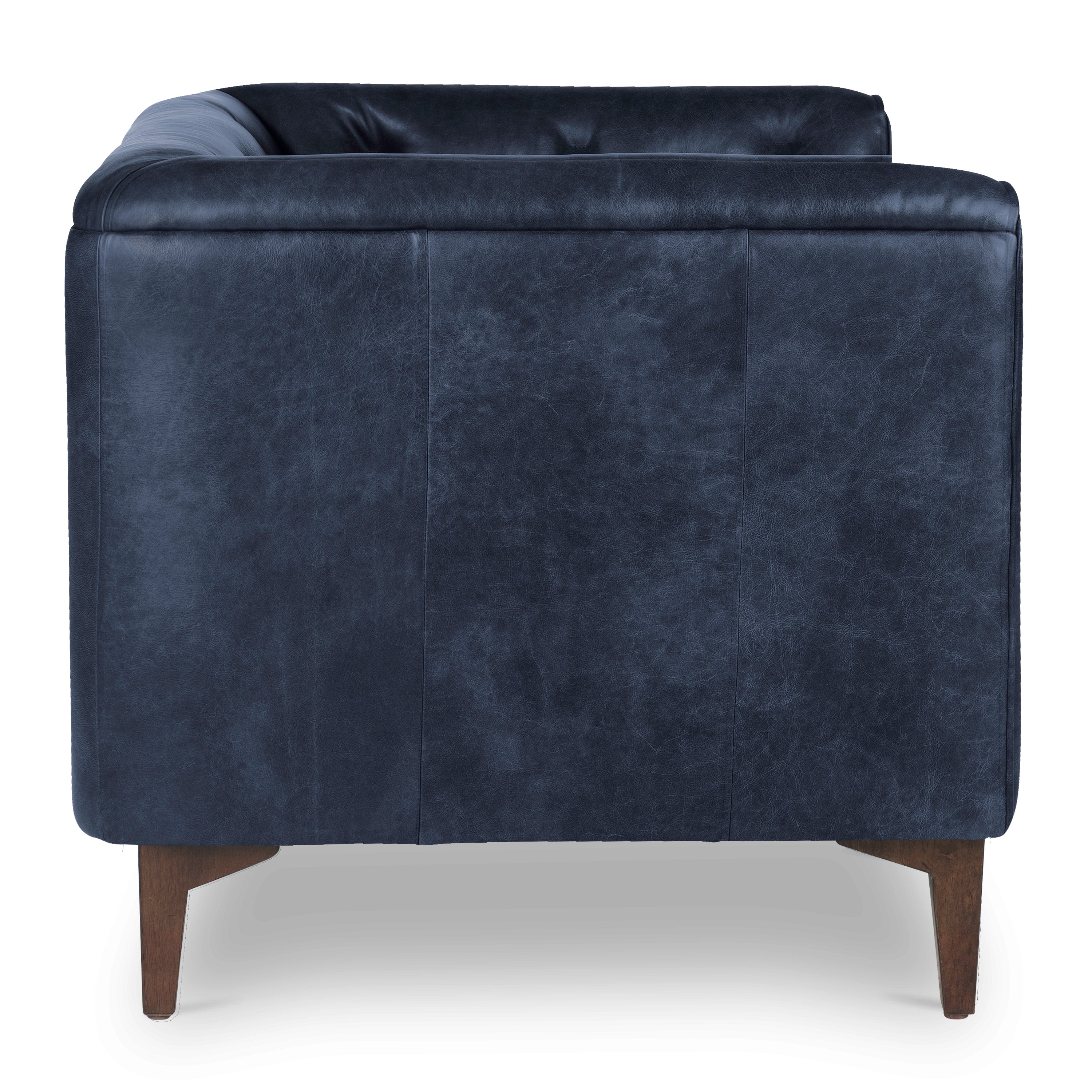 Fauteuil en cuir | Bleu nuit