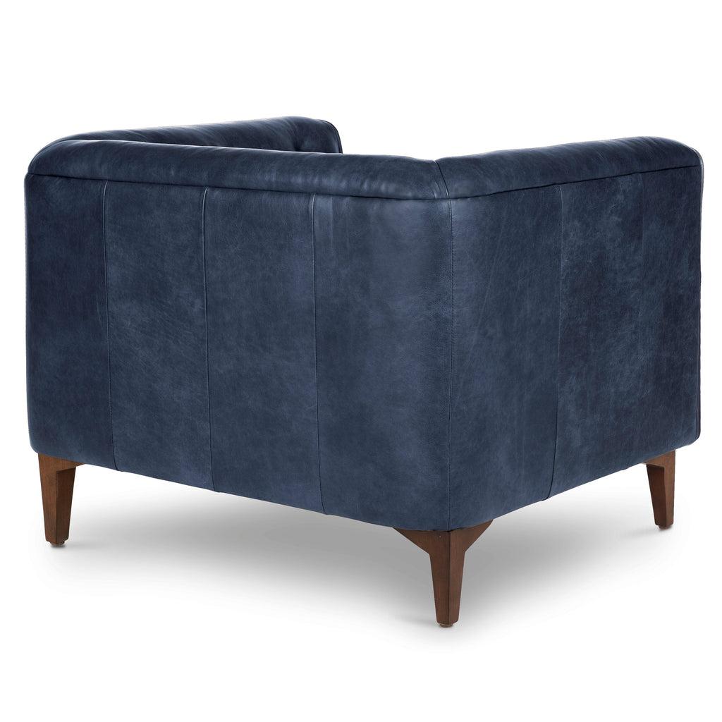 Fauteuil en cuir | Bleu nuit