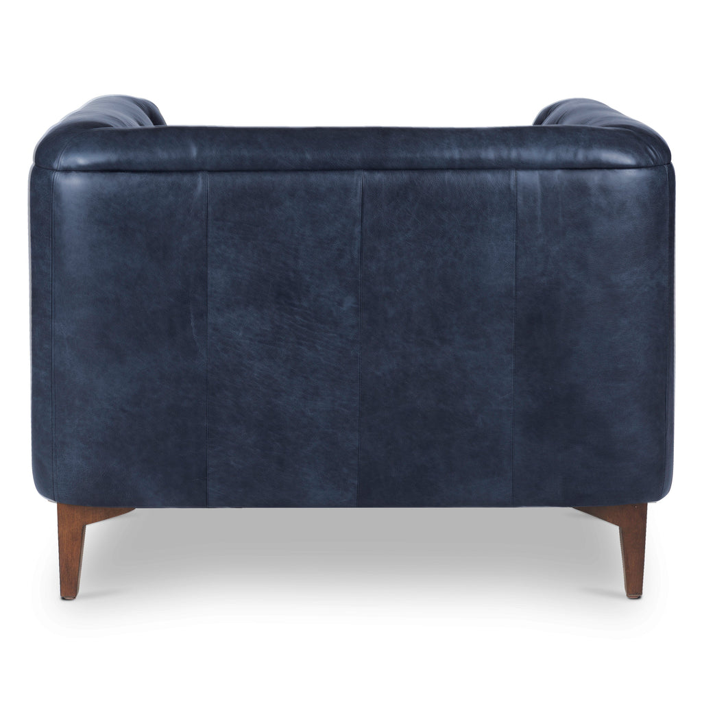 Fauteuil en cuir | Bleu nuit