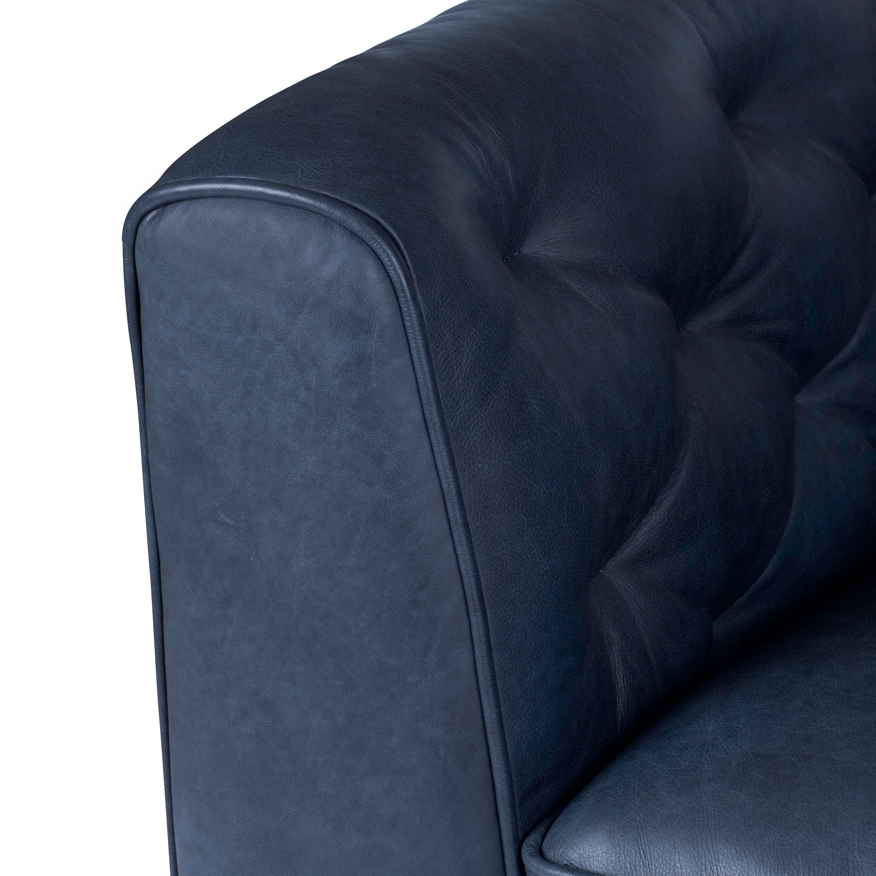 Fauteuil club en cuir | Bleu nuit