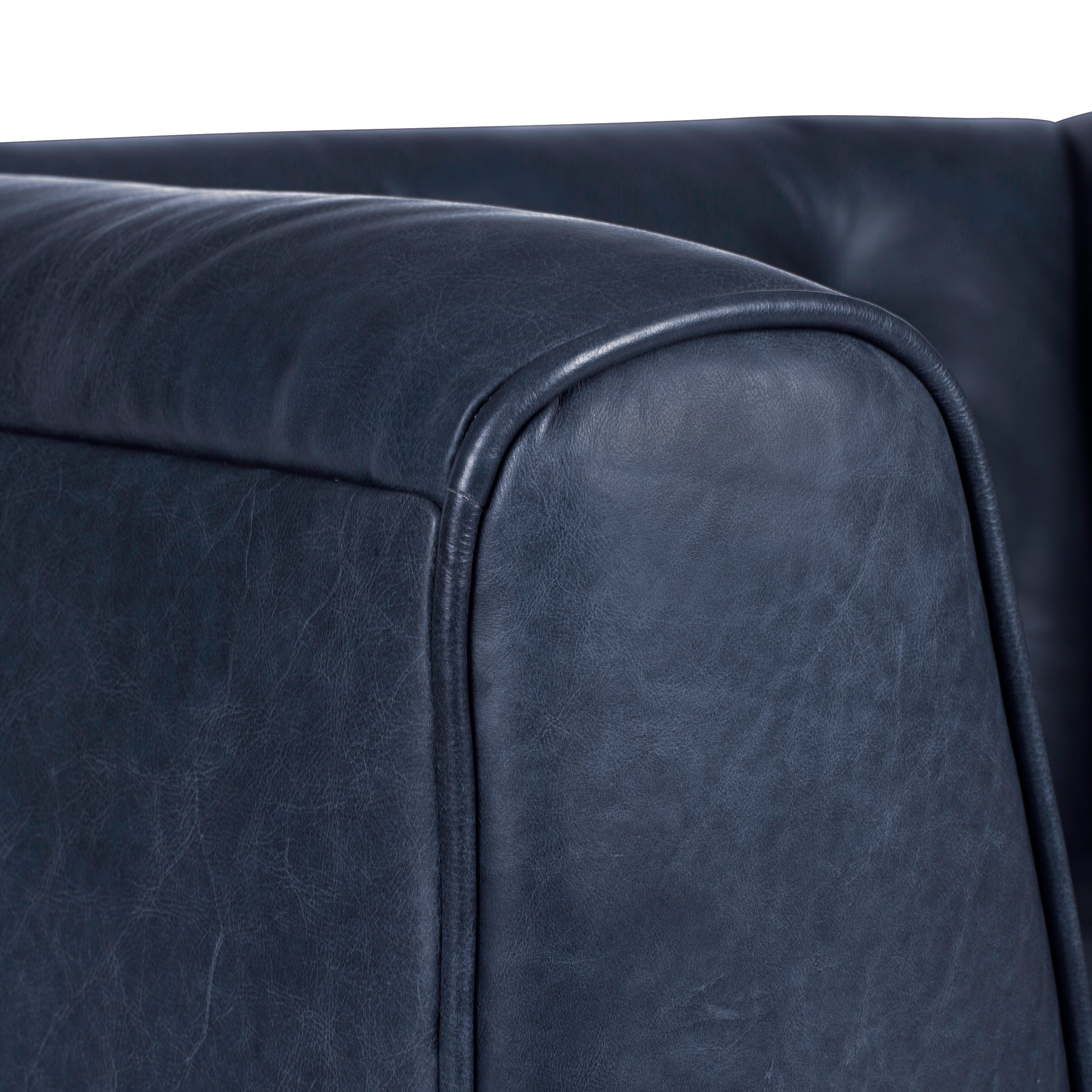 Fauteuil club en cuir | Bleu nuit