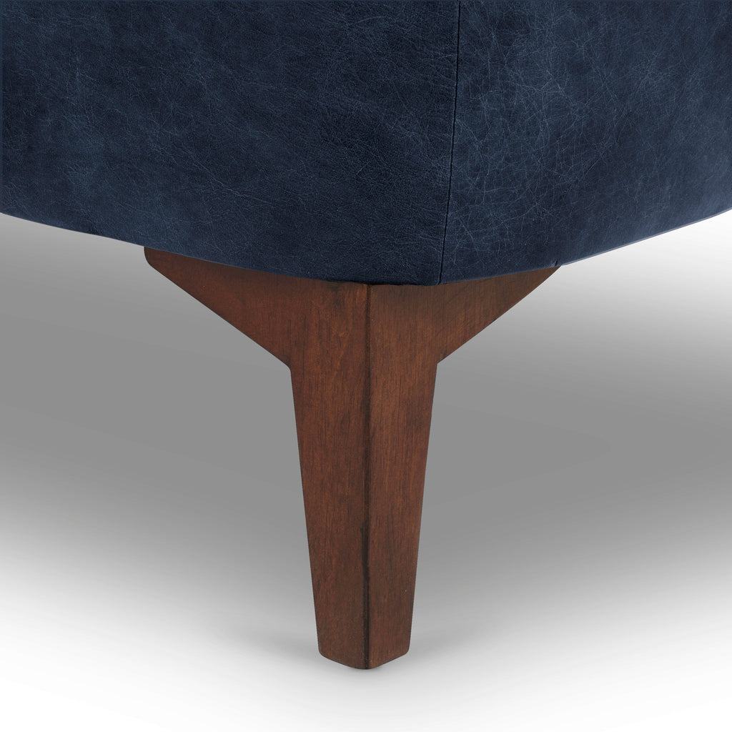 Fauteuil club en cuir | Bleu nuit