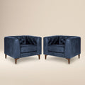 Fauteuil en cuir | Bleu nuit