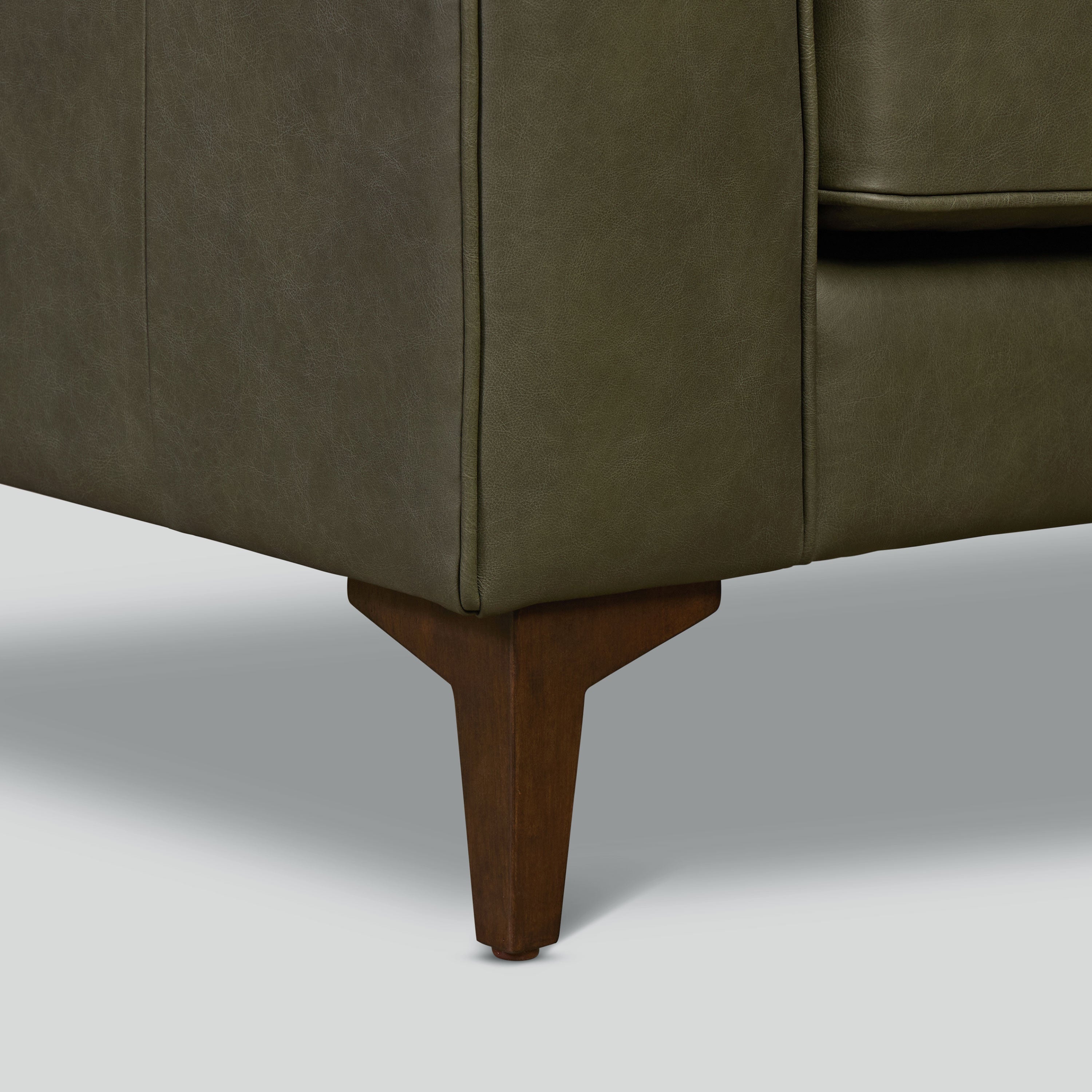 Fauteuil en cuir | Vert olivine