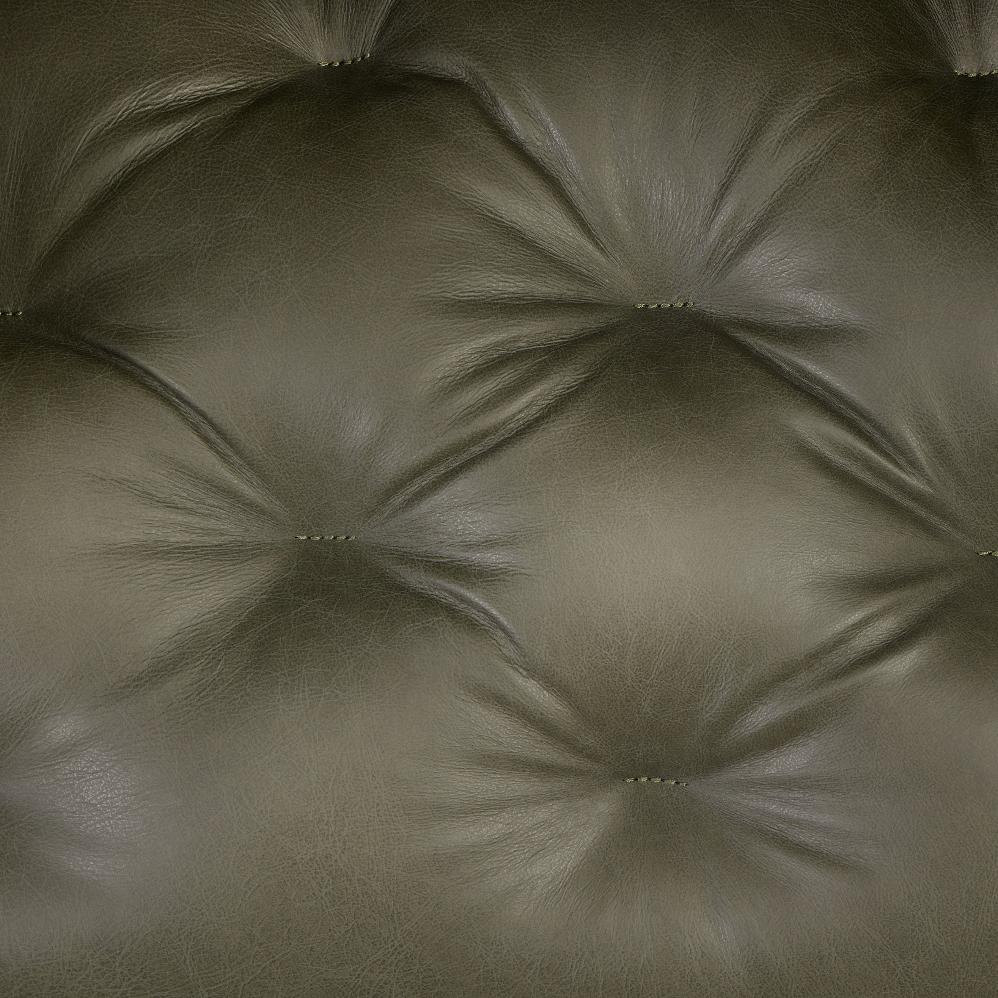 Fauteuil en cuir | Vert olive