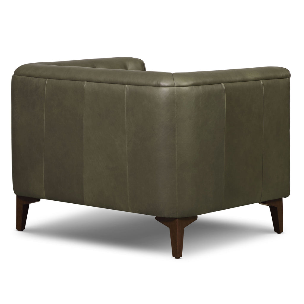 Fauteuil en cuir | Vert olivine