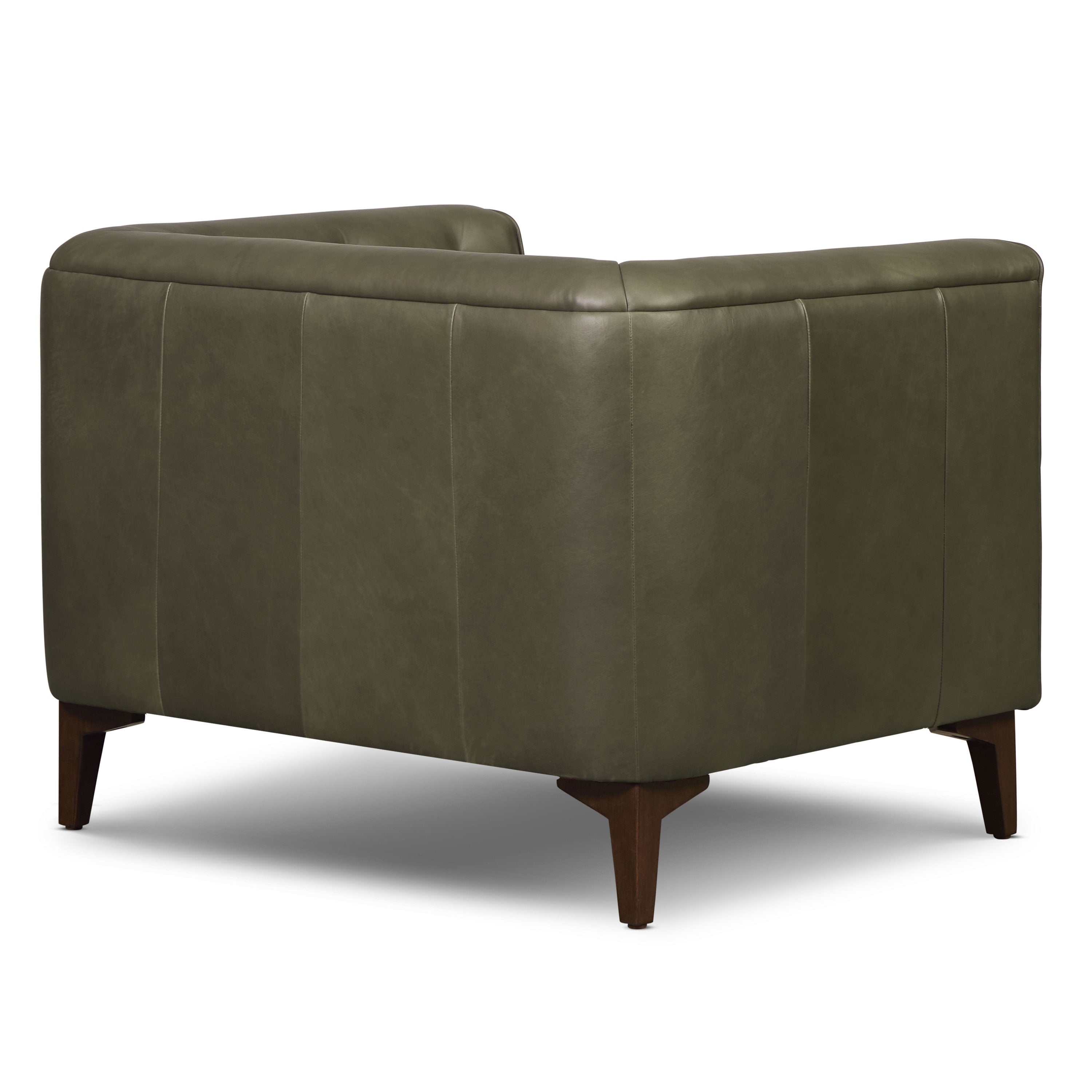 Fauteuil en cuir | Vert olive