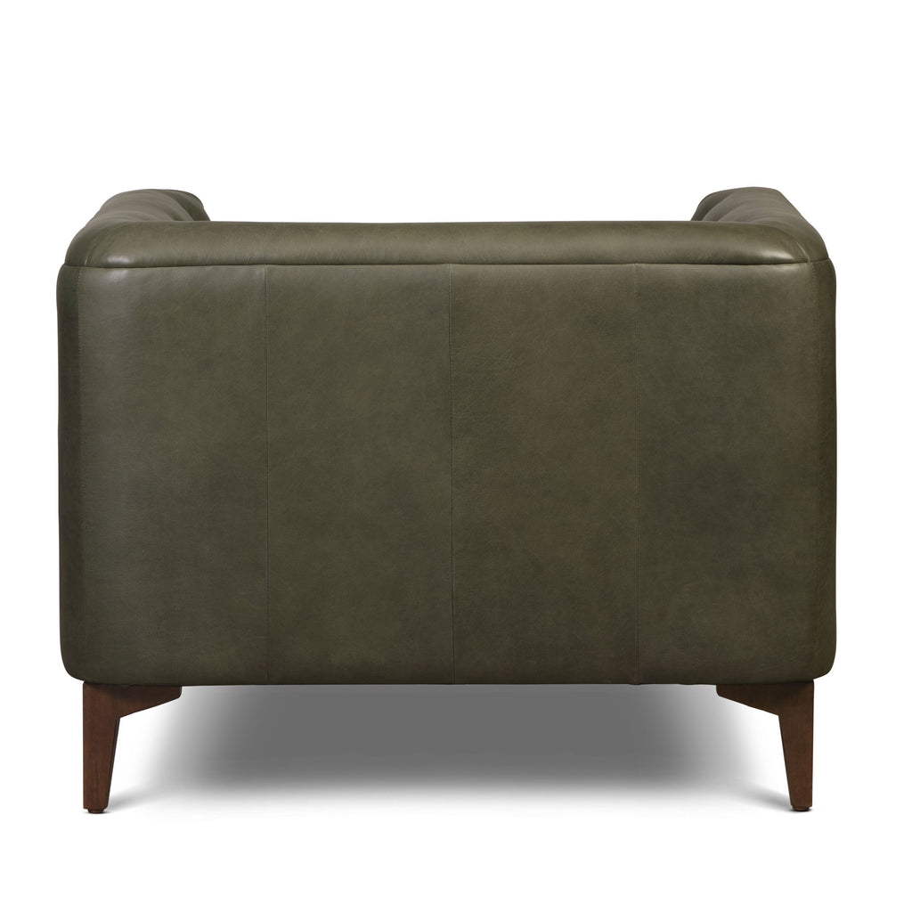 Fauteuil en cuir | Vert olive