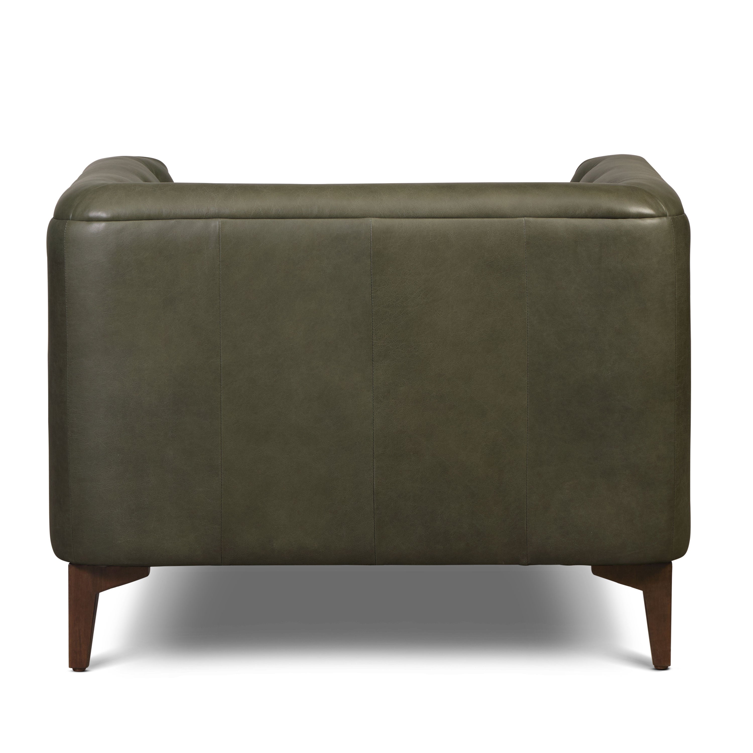 Fauteuil en cuir | Vert olive
