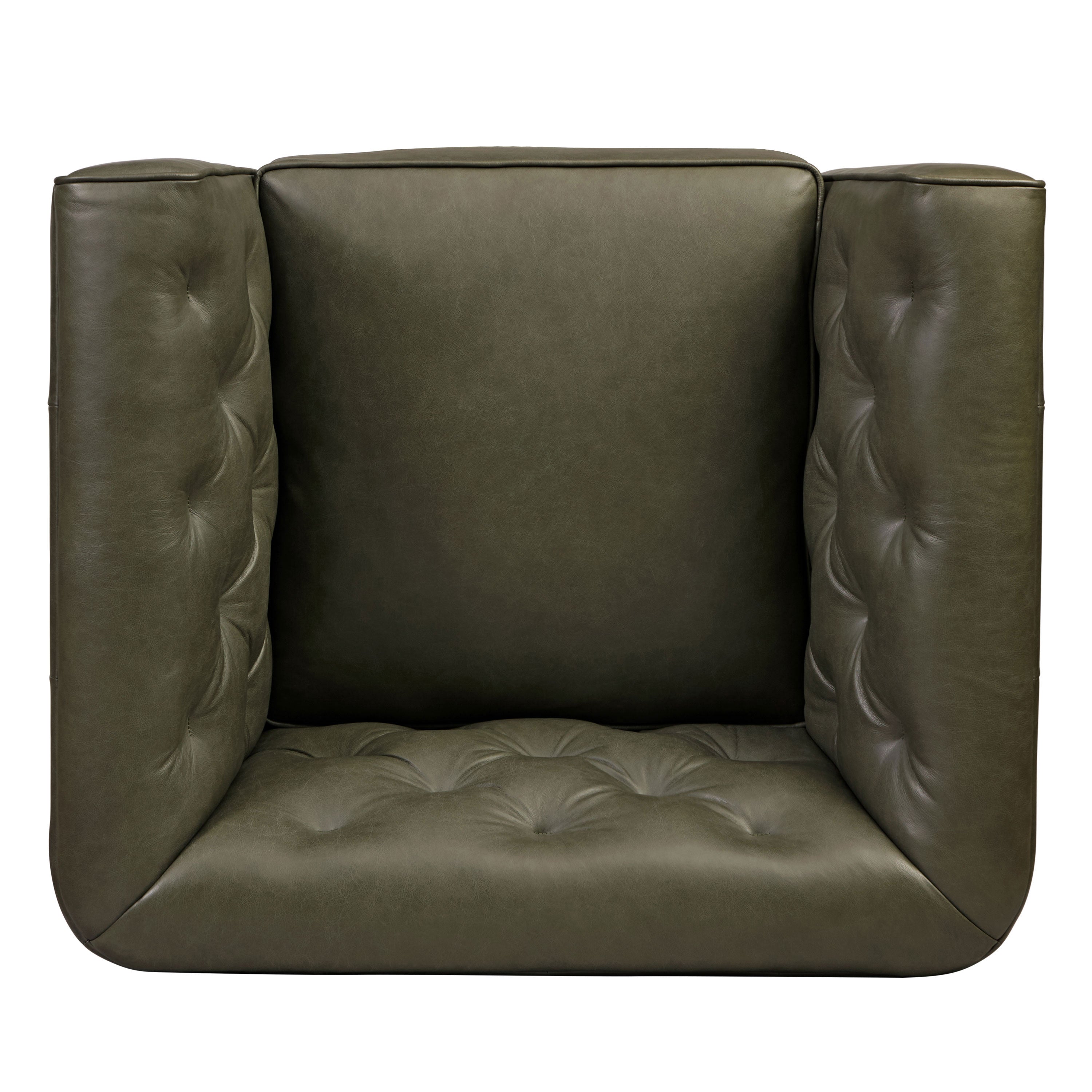 Fauteuil en cuir | Vert olive