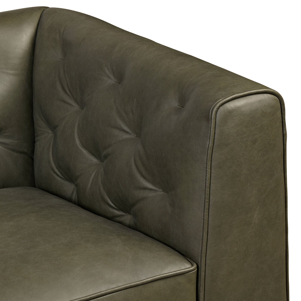 Fauteuil en cuir | Vert olive