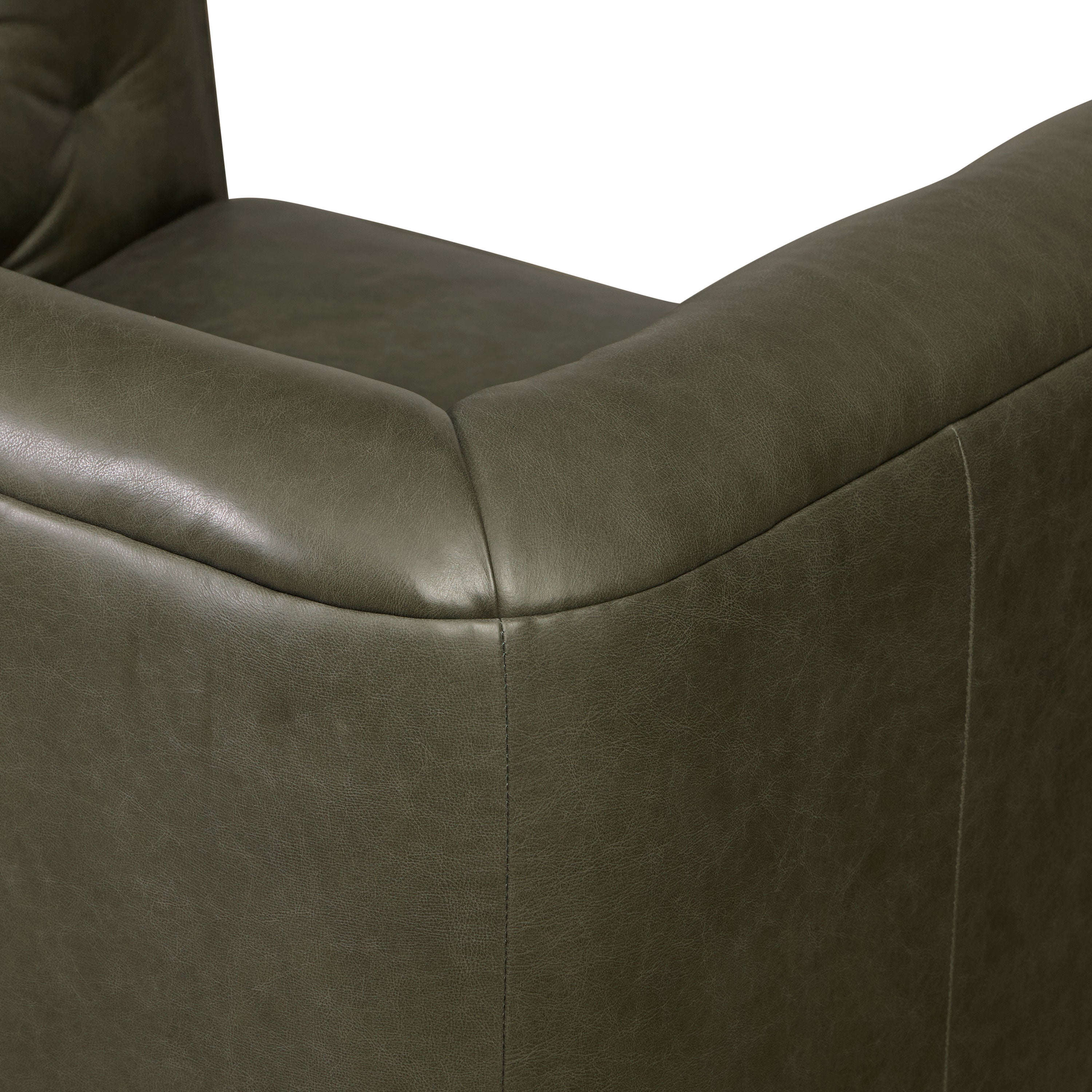 Fauteuil en cuir | Vert olive