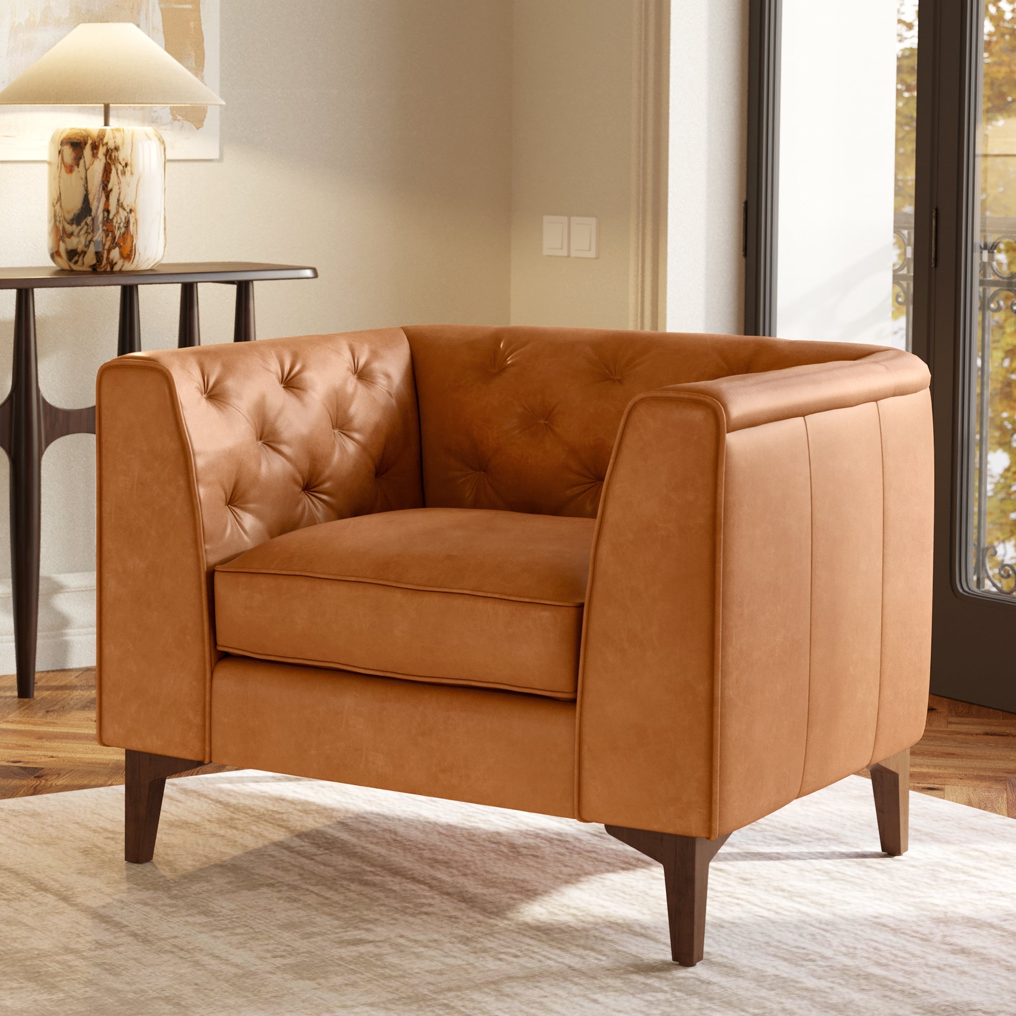 Fauteuil en cuir | Cuir Cognac
