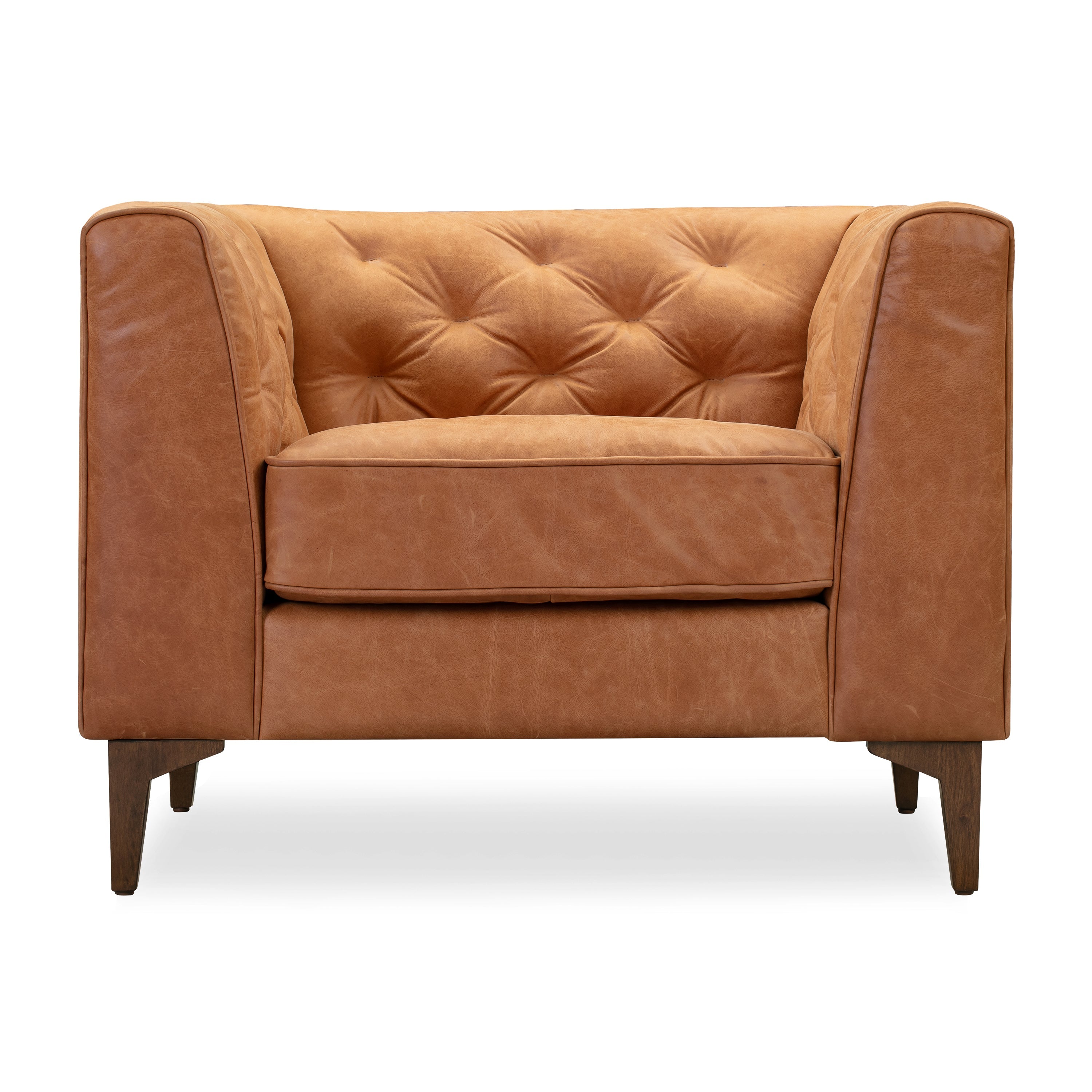Fauteuil en cuir | Tan Cognac
