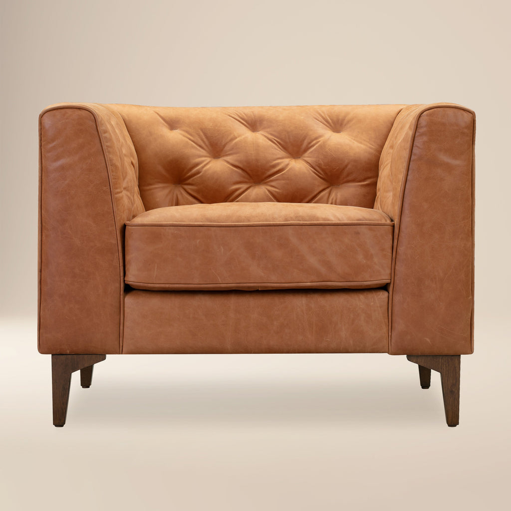Fauteuil en cuir | Tan Cognac