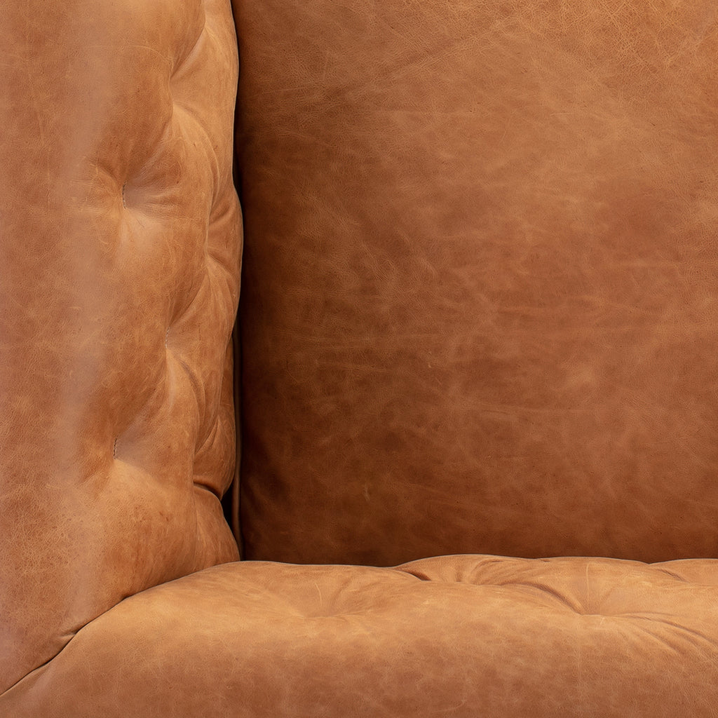 Fauteuil en cuir | Tan Cognac