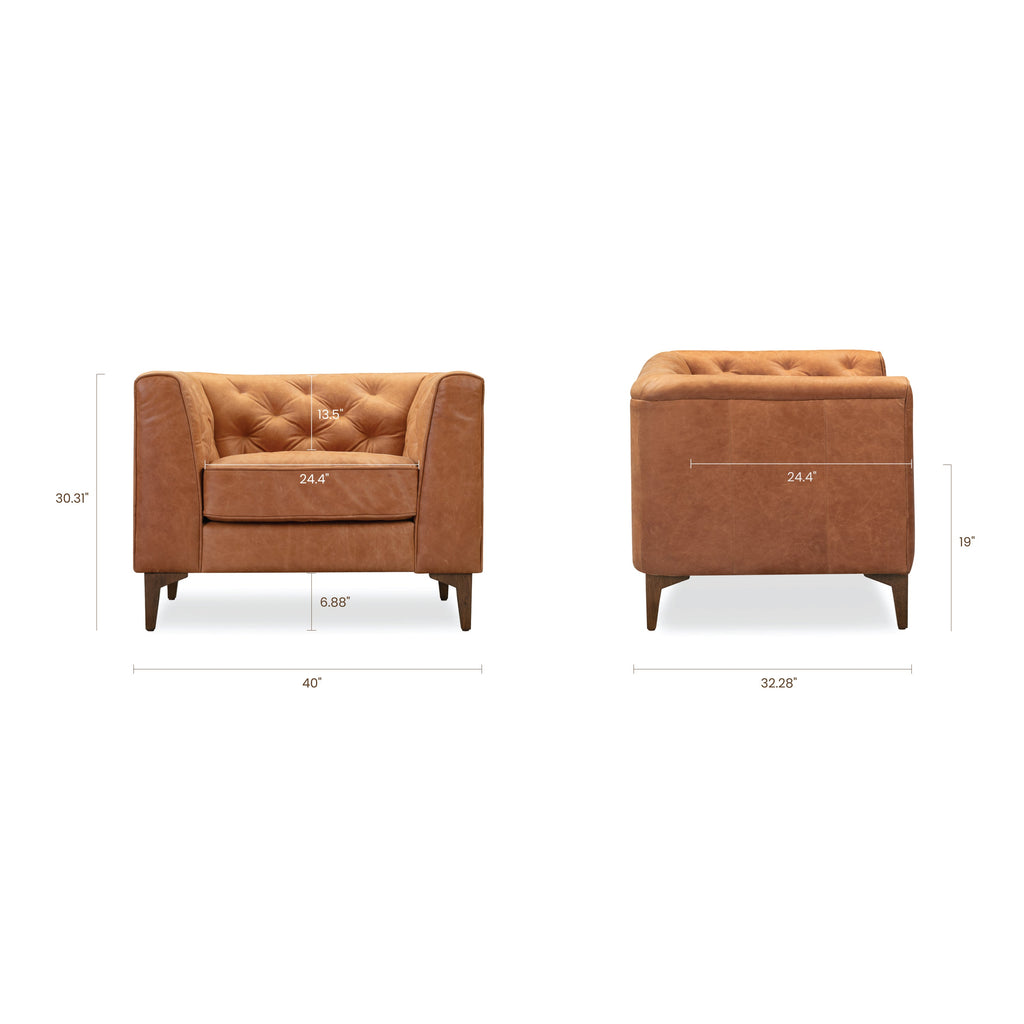 Fauteuil en cuir | Cuir Cognac
