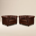 Fauteuil en cuir | Marron oscuro
