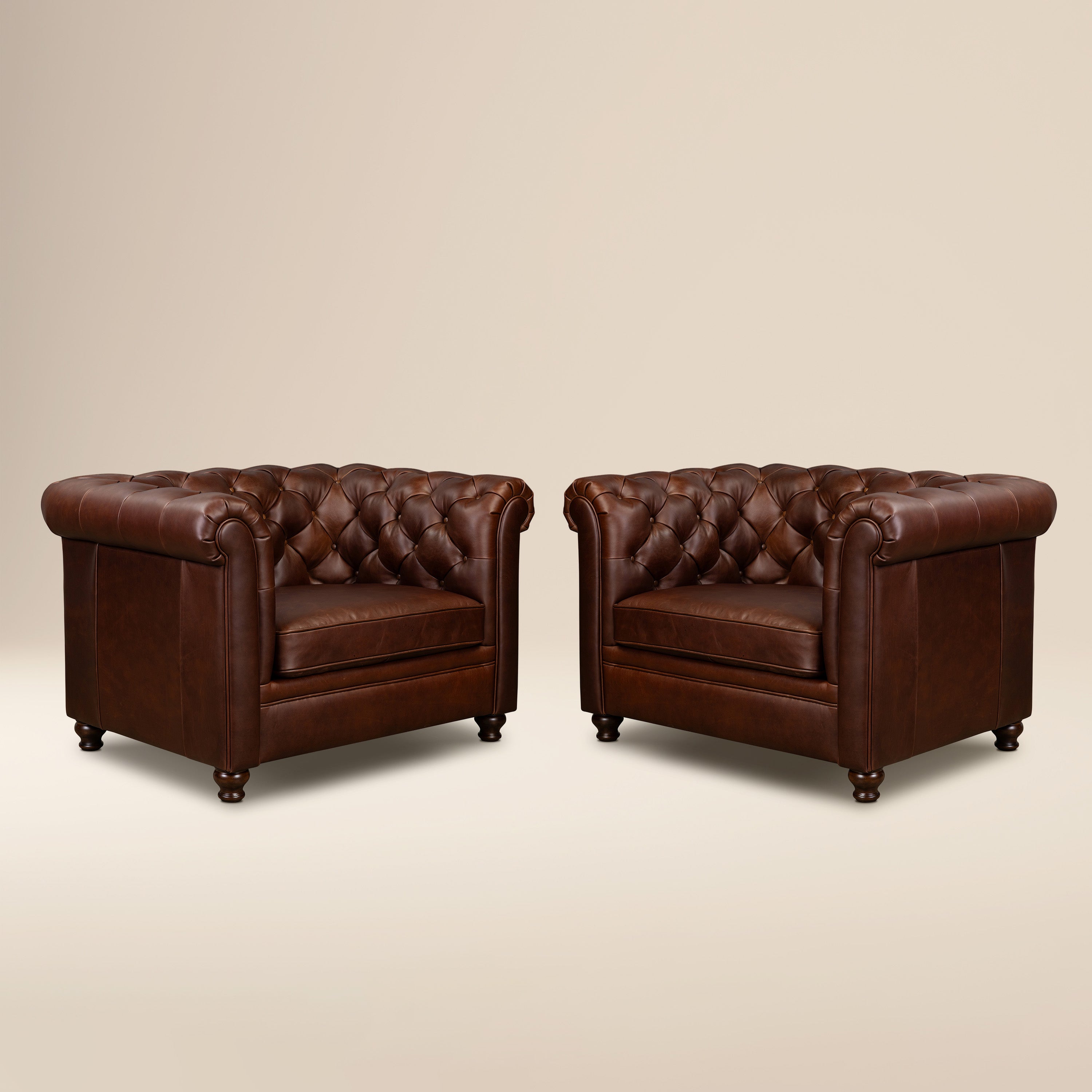 Fauteuil en cuir | Marron oscuro