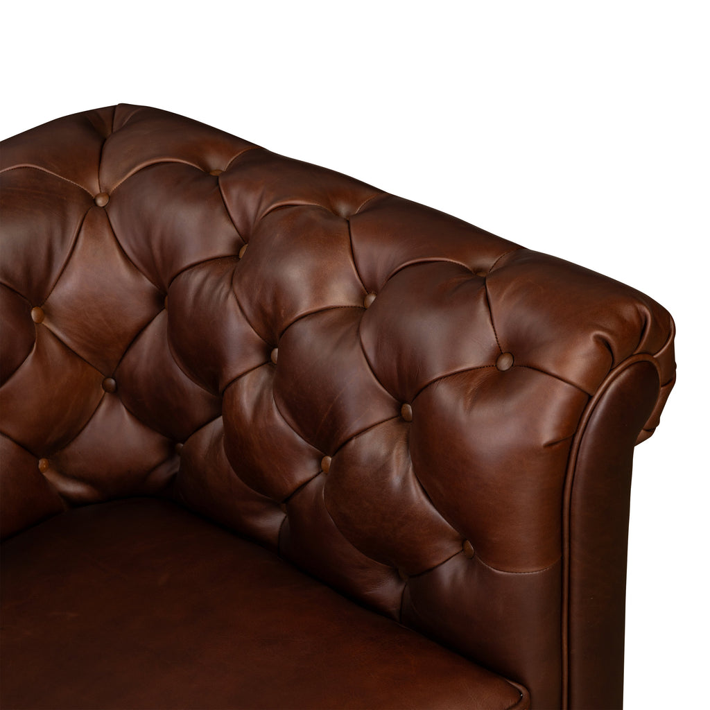 Fauteuil en cuir | Marron Oscuro