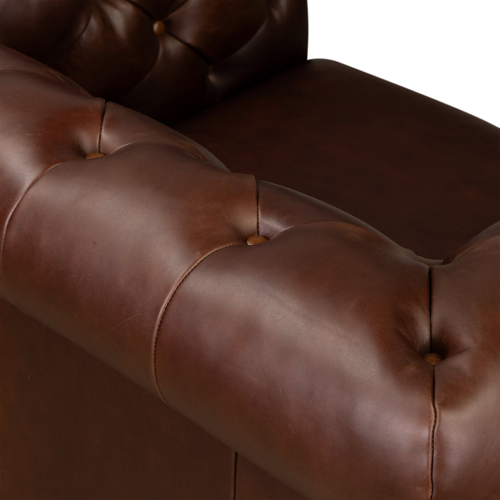 Fauteuil en cuir | Marron oscuro