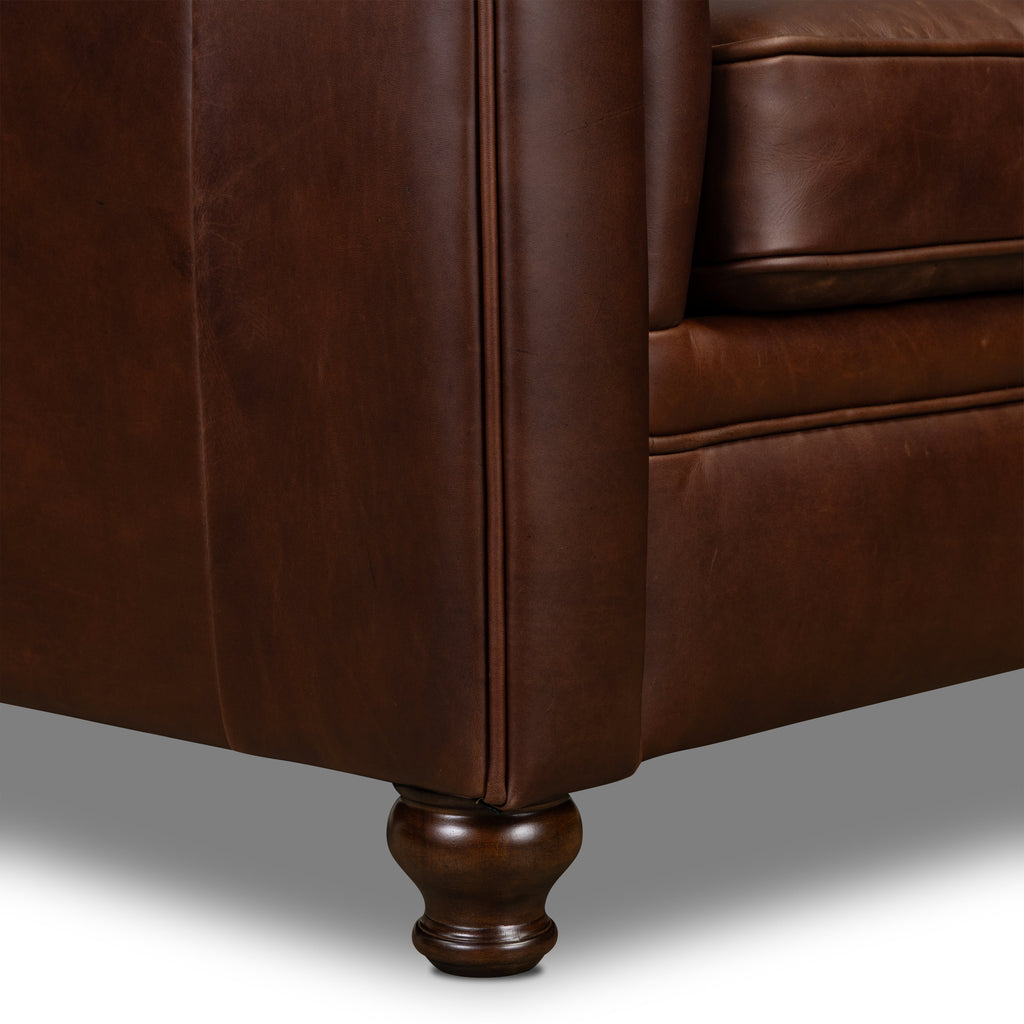 Fauteuil en cuir | Marron oscuro
