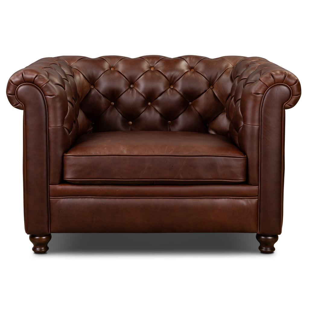 Fauteuil en cuir | Marron oscuro