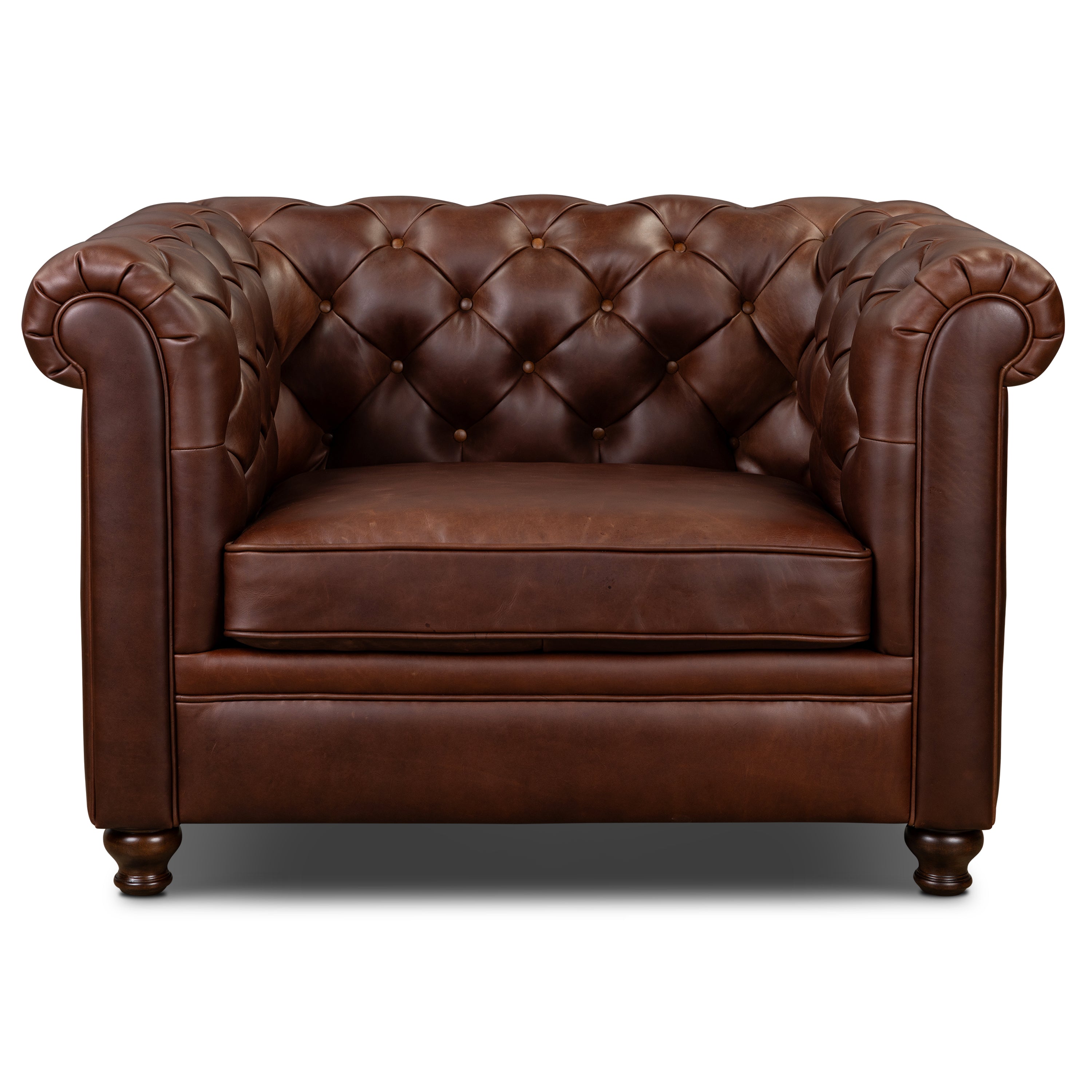 Fauteuil en cuir | Marron oscuro
