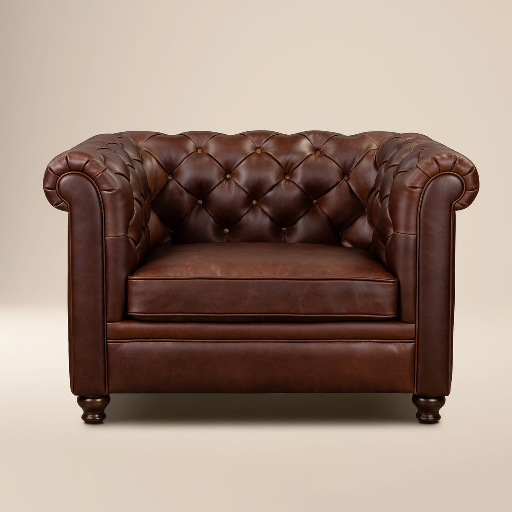 Fauteuil en cuir | Marron Oscuro