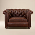 Fauteuil en cuir | Marron Oscuro