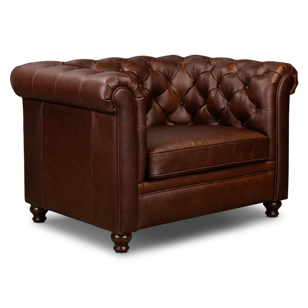 Fauteuil en cuir | Marron oscuro