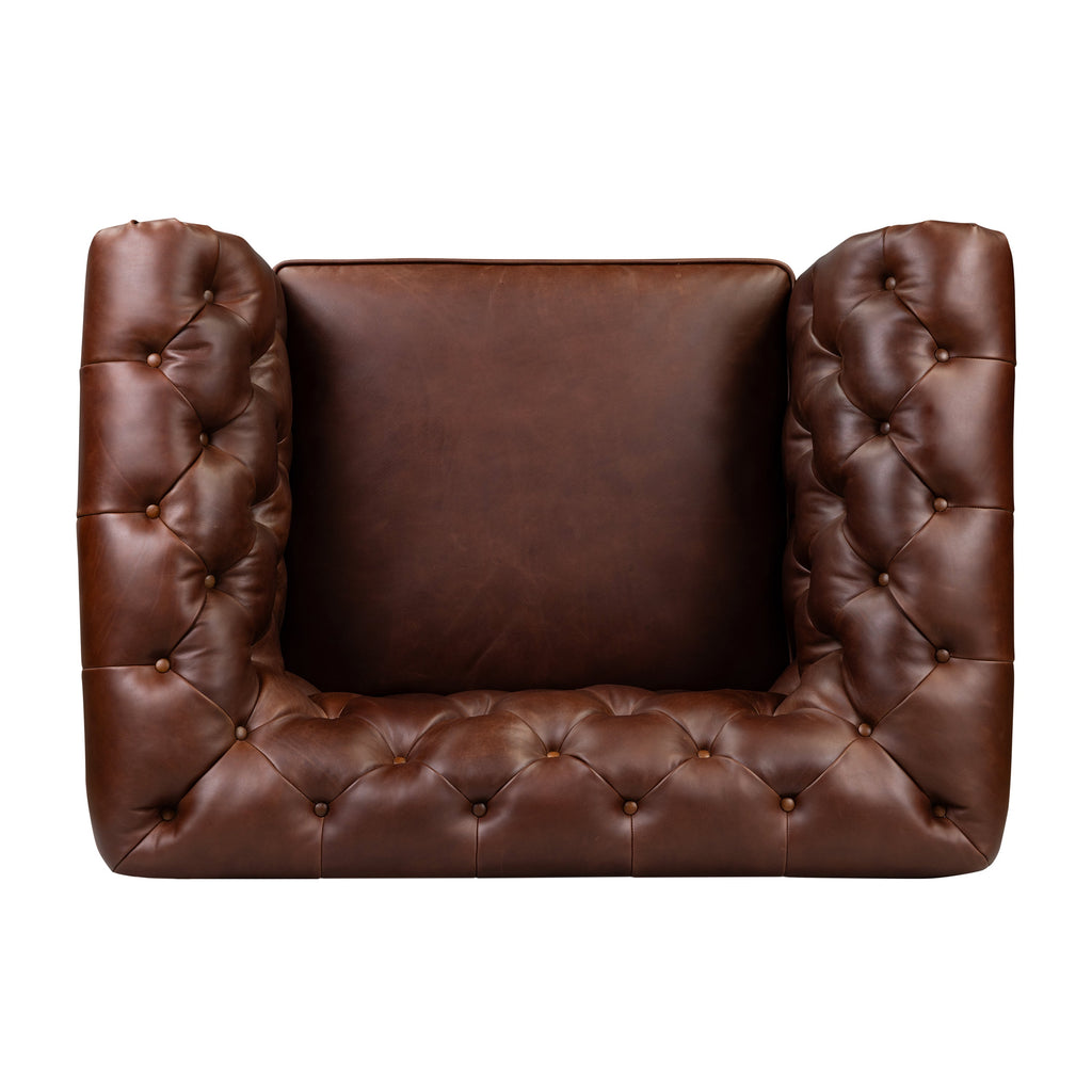 Fauteuil en cuir | Marron Oscuro