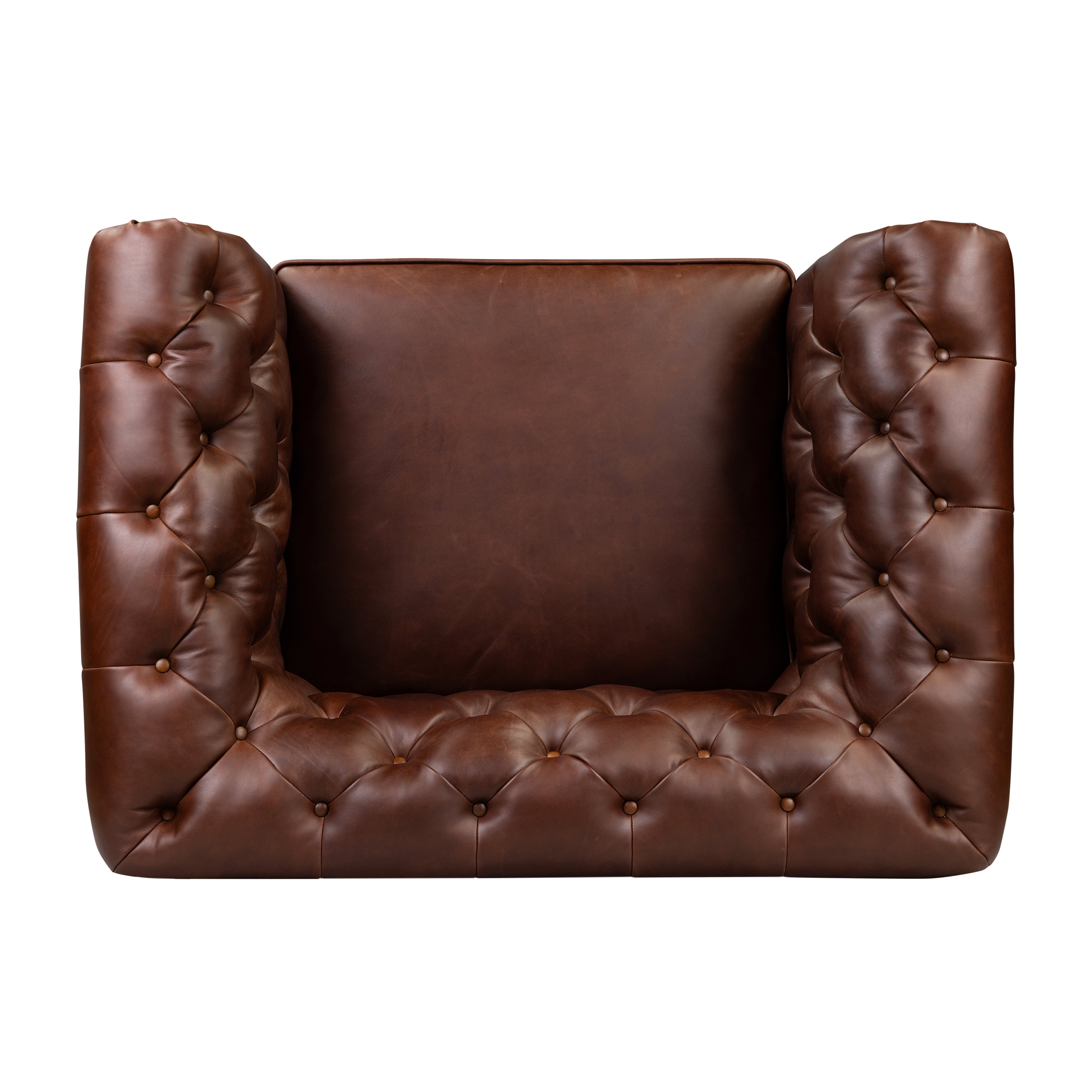 Fauteuil en cuir | Marron Oscuro