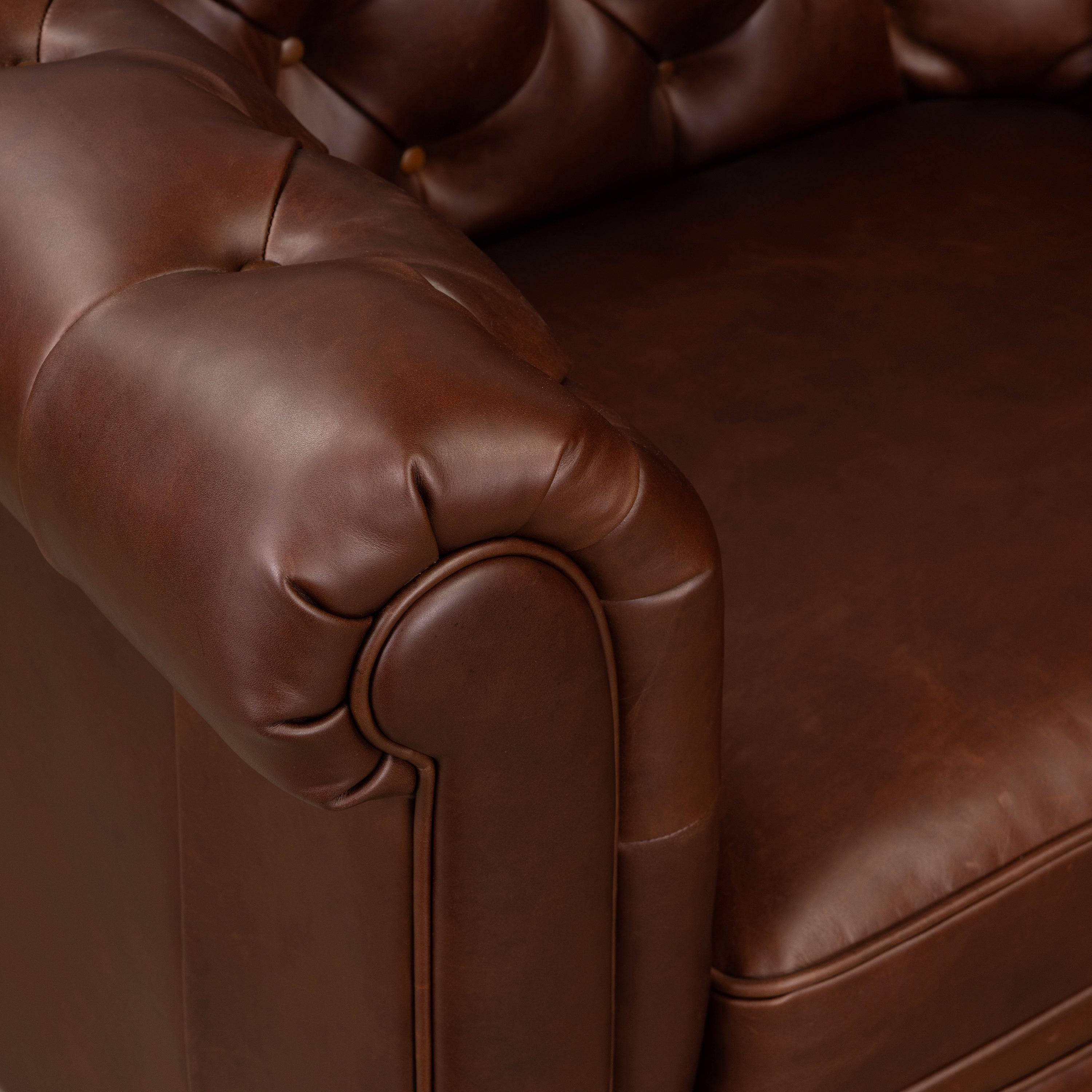 Fauteuil en cuir | Marron Oscuro