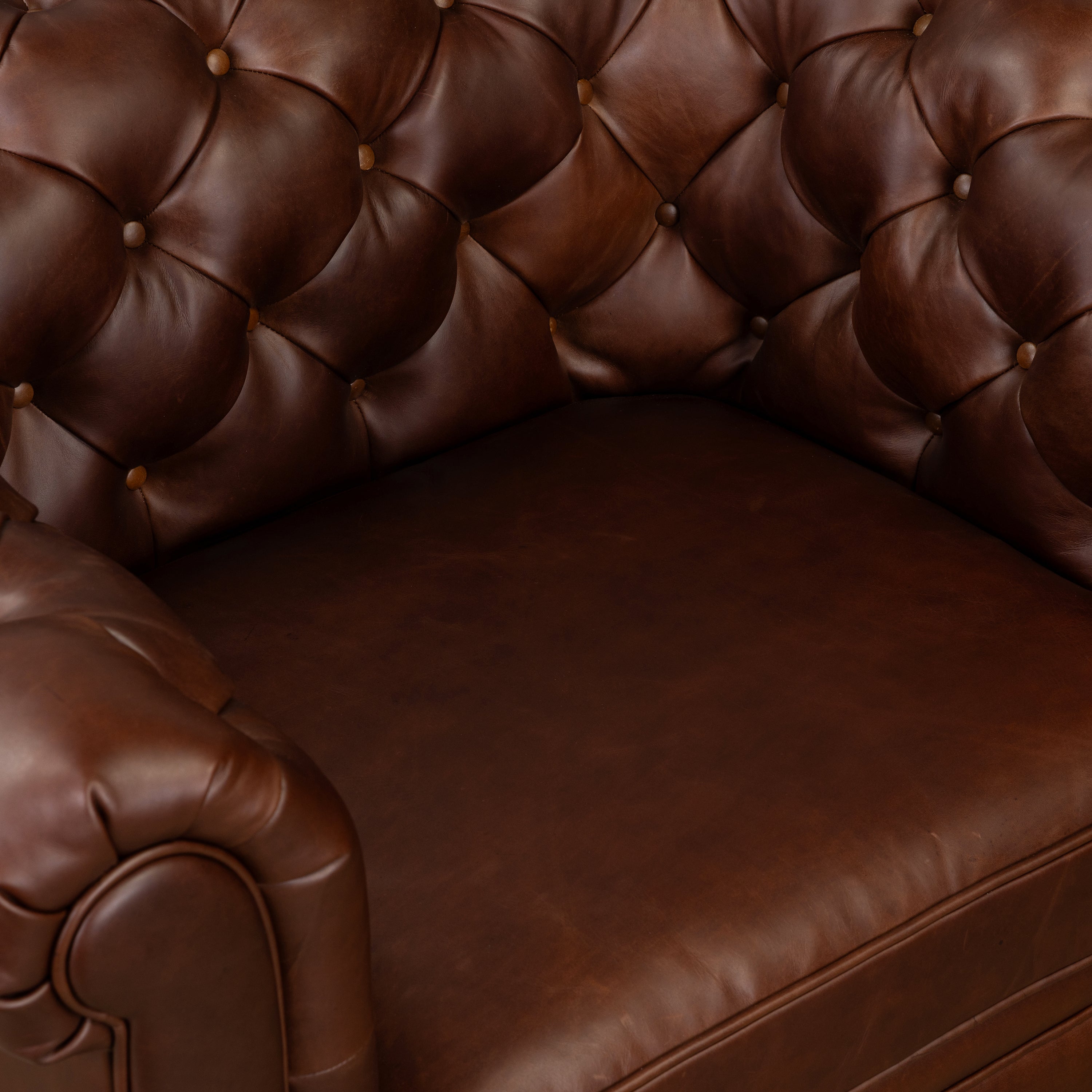 Fauteuil en cuir | Marron oscuro
