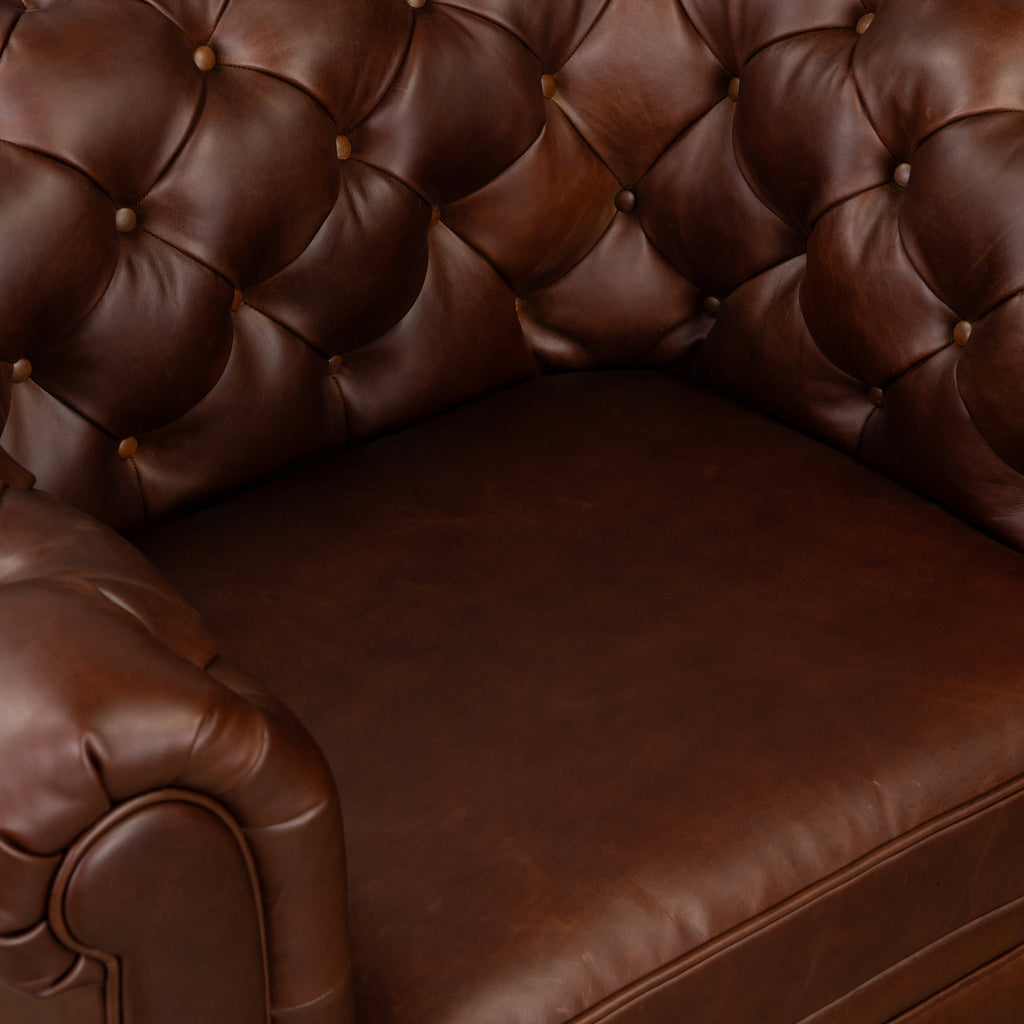 Fauteuil en cuir | Marron Oscuro