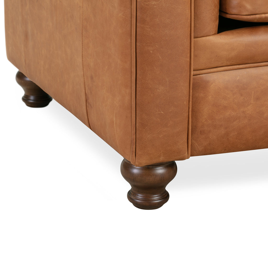 Fauteuil en cuir | Tan Cognac