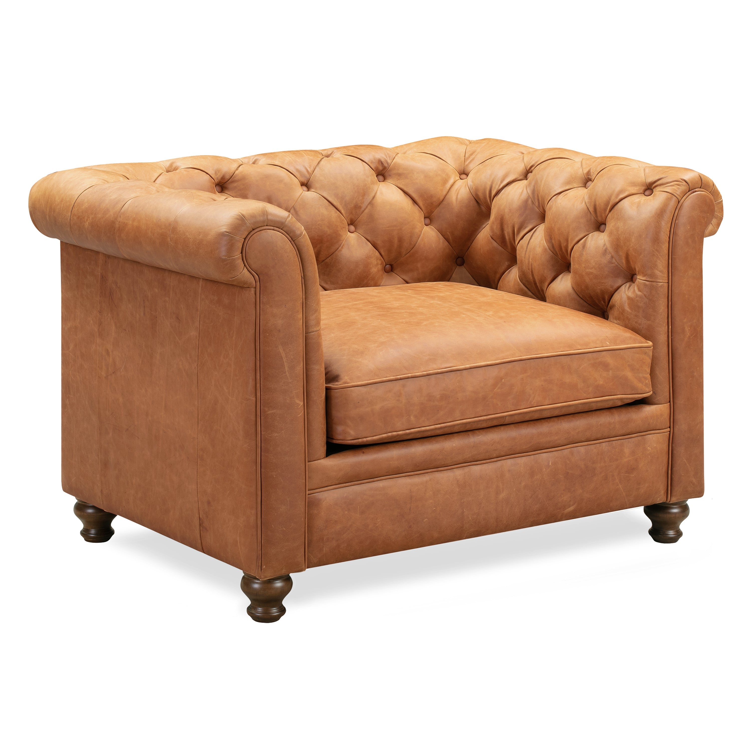 Fauteuil en cuir | Tan Cognac