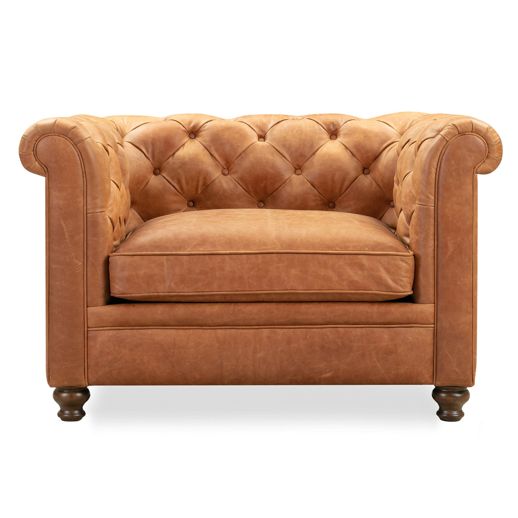 Fauteuil en cuir | Tan Cognac