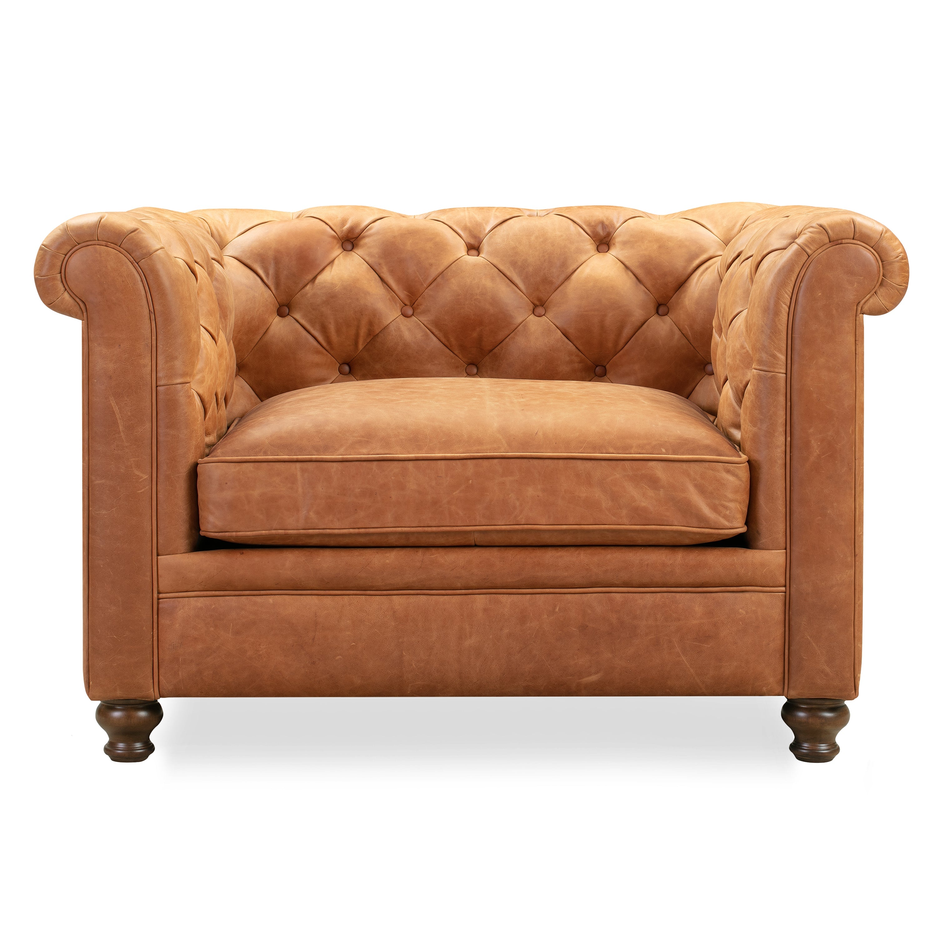 Fauteuil en cuir | Tan Cognac