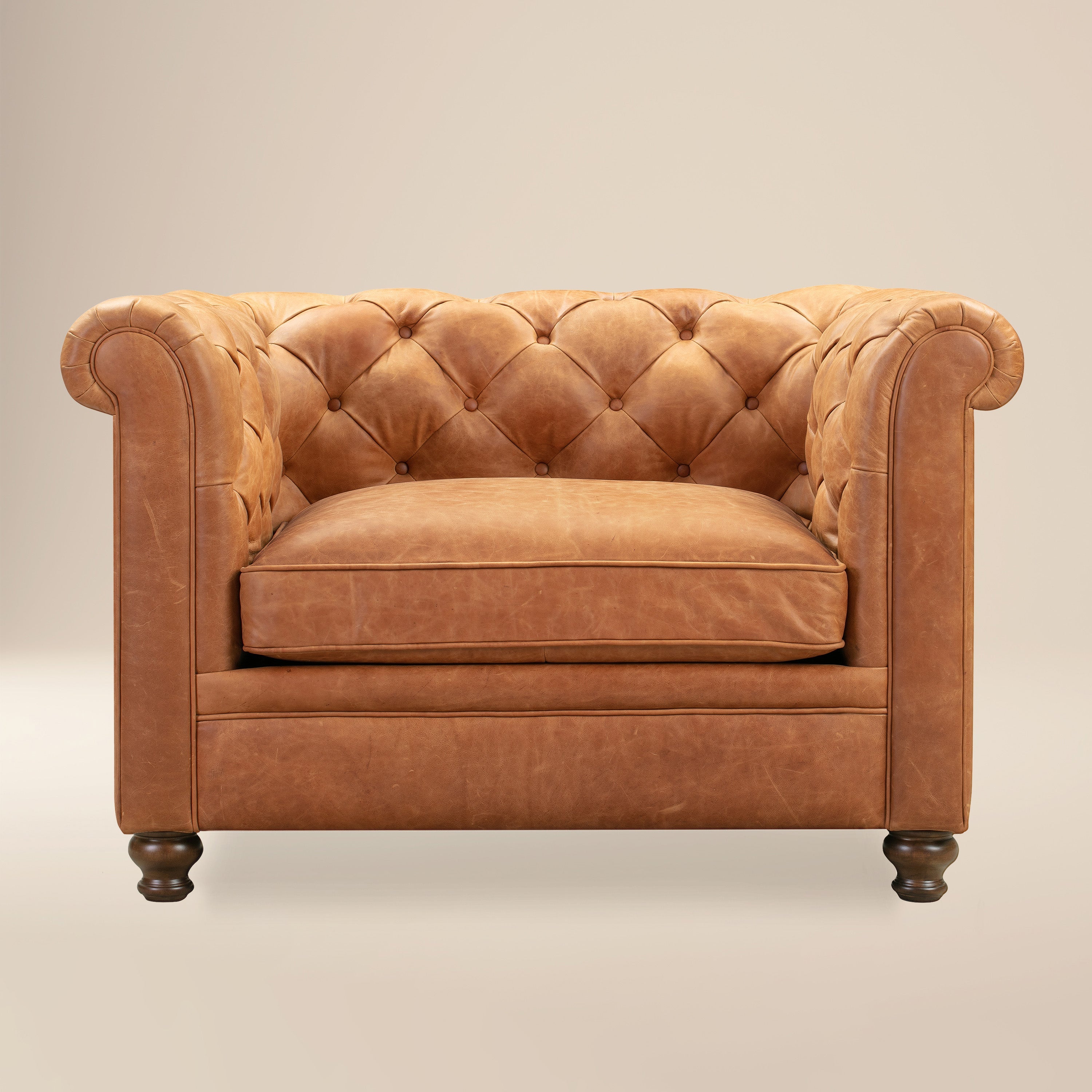 Fauteuil en cuir | Tan Cognac