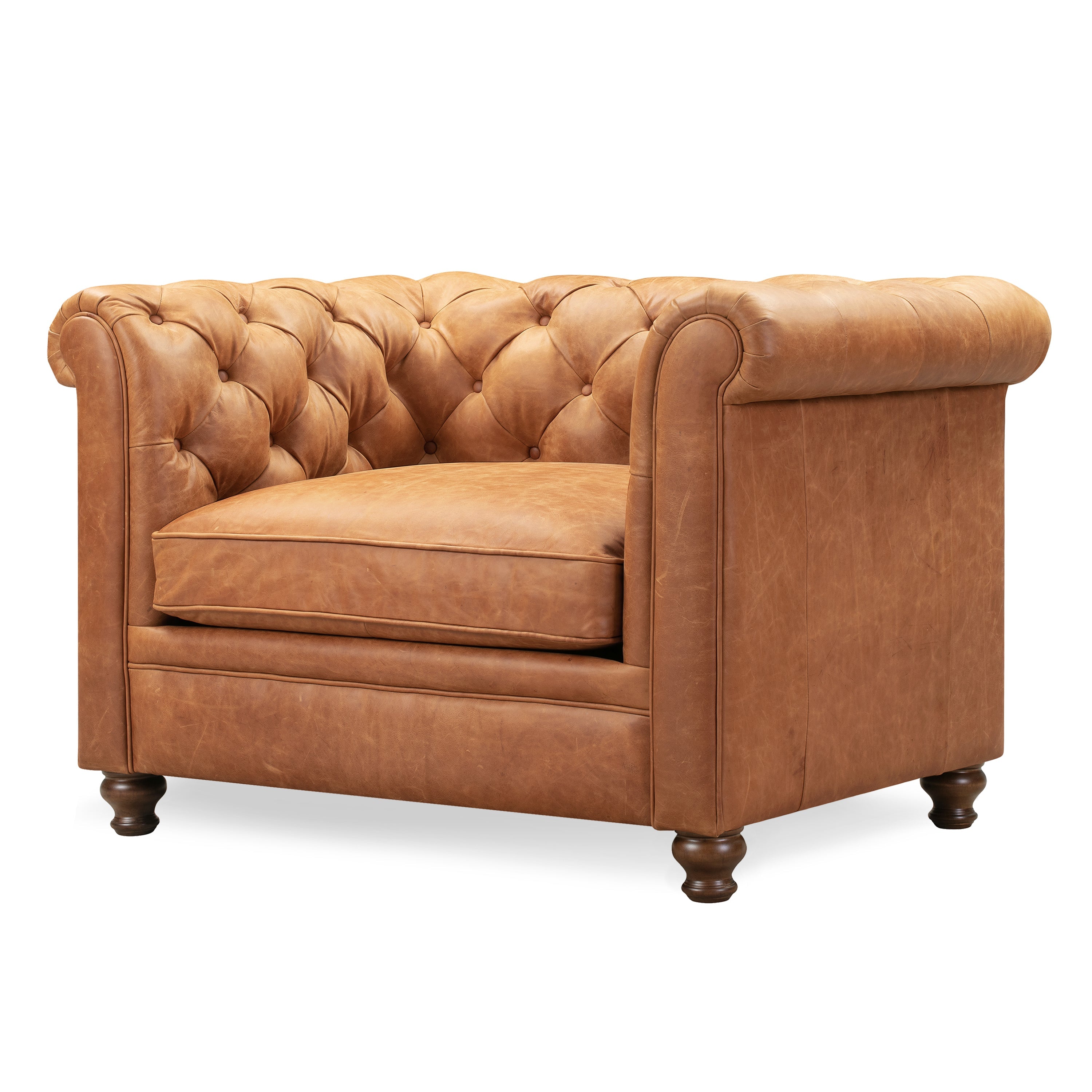 Fauteuil en cuir | Tan Cognac
