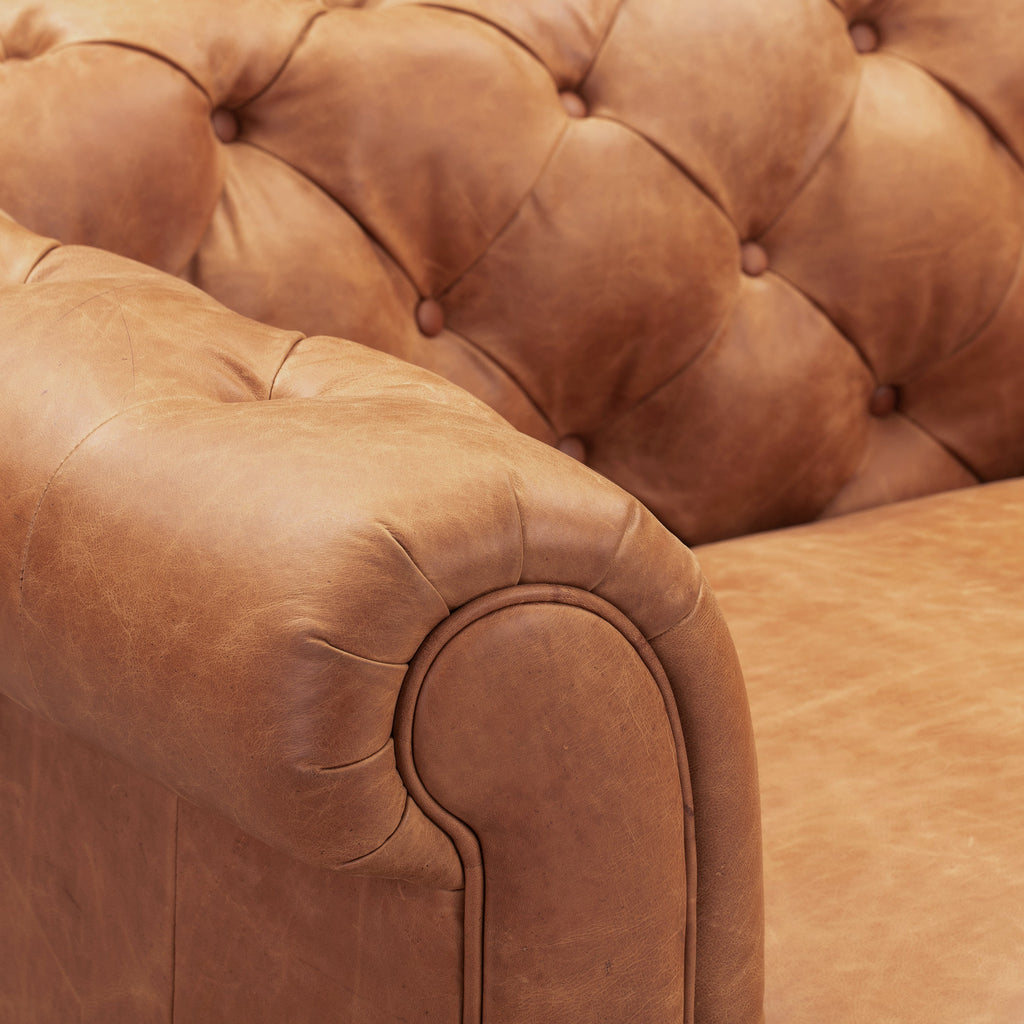 Fauteuil en cuir | Tan Cognac
