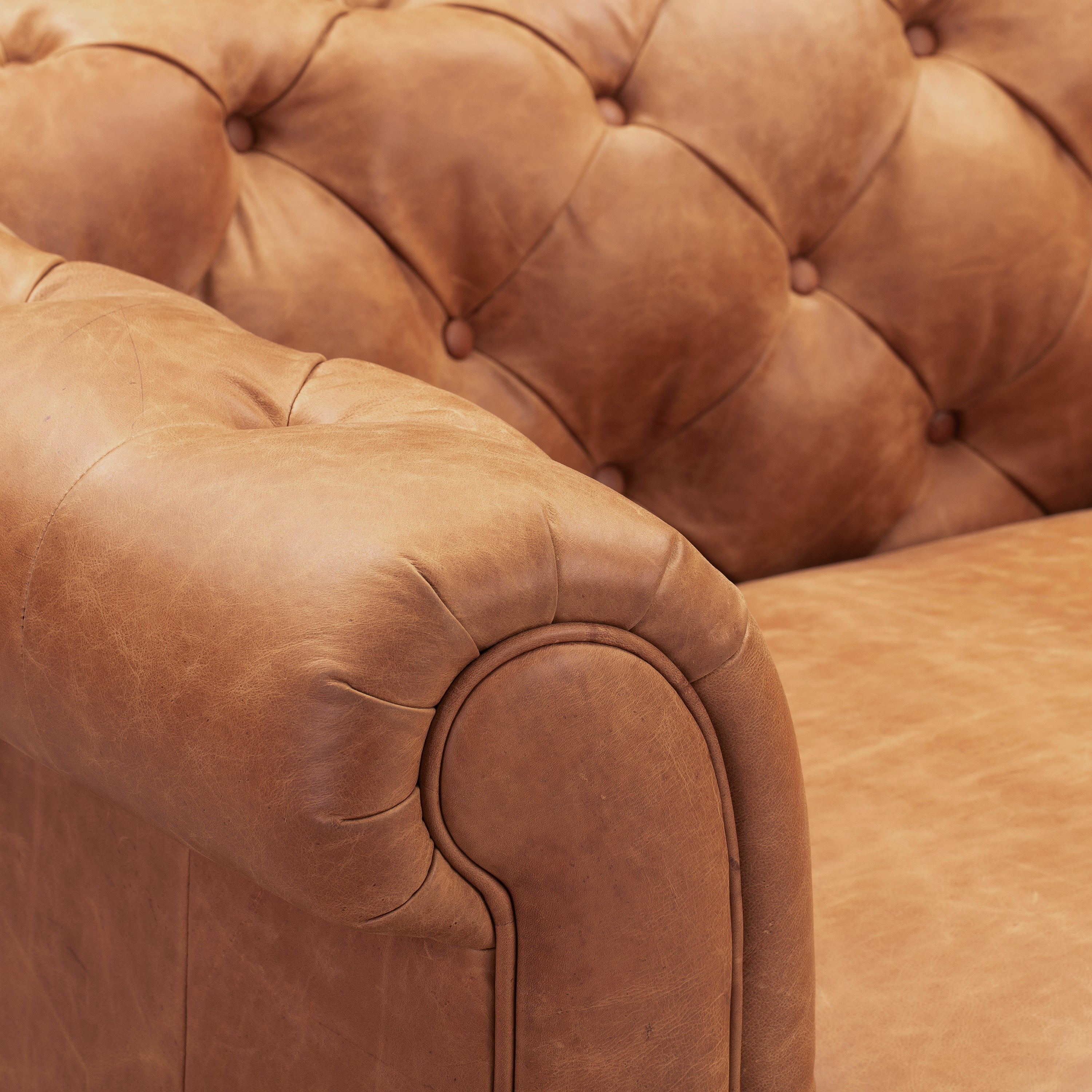 Fauteuil en cuir | Tan Cognac