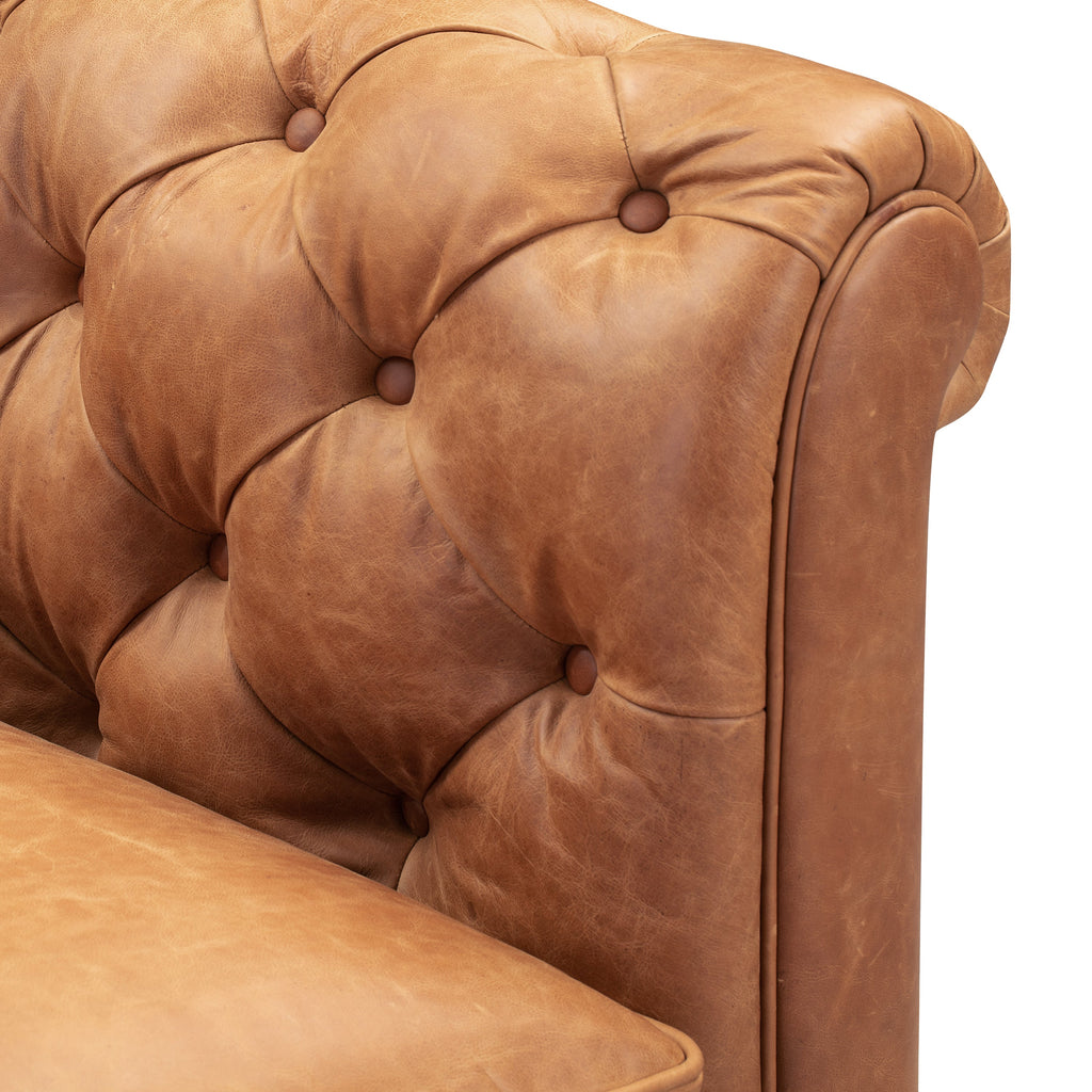 Fauteuil en cuir | Tan Cognac