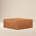 Pouf carré en cuir | Cognac