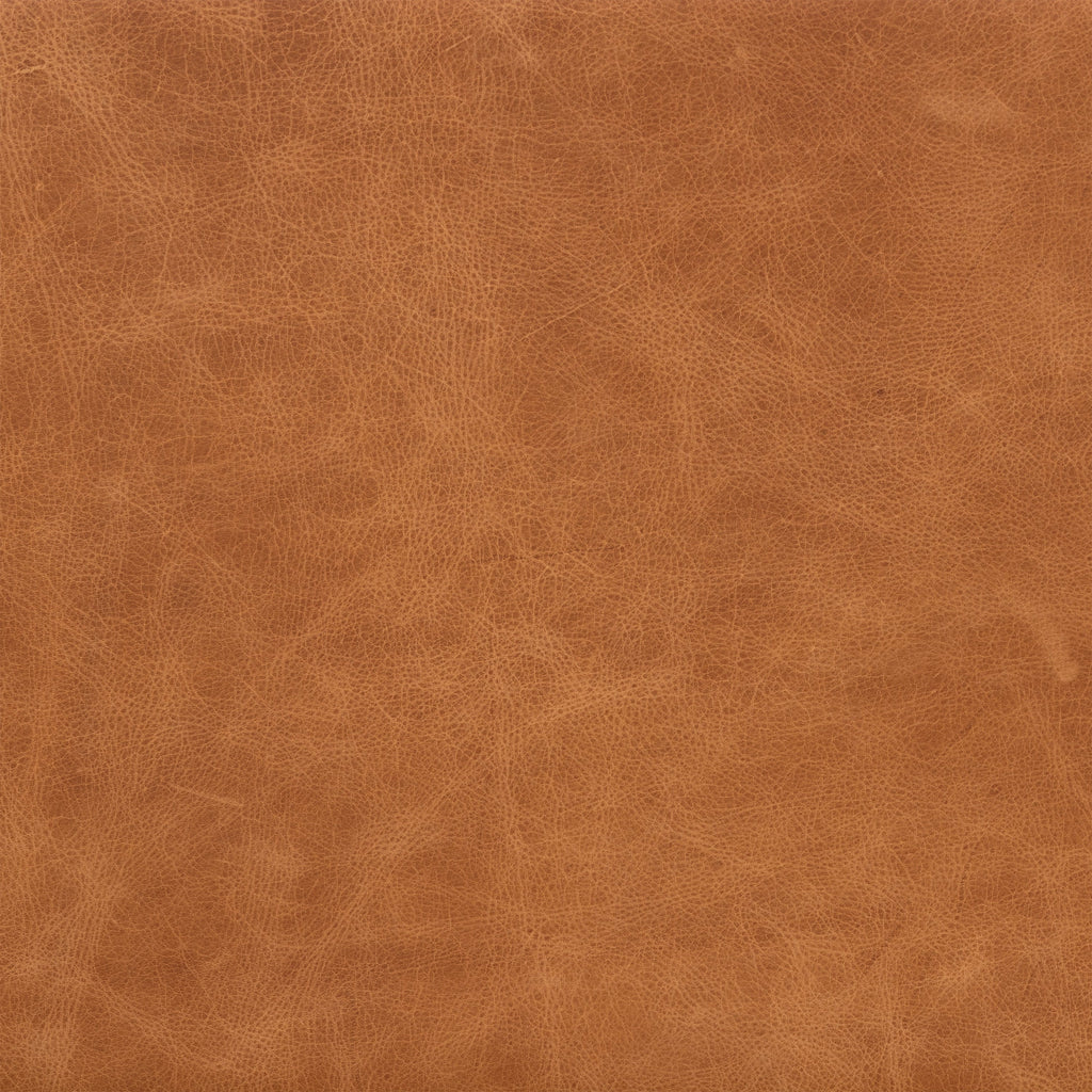 Pouffe de rangement en cuir | Tannage cognac