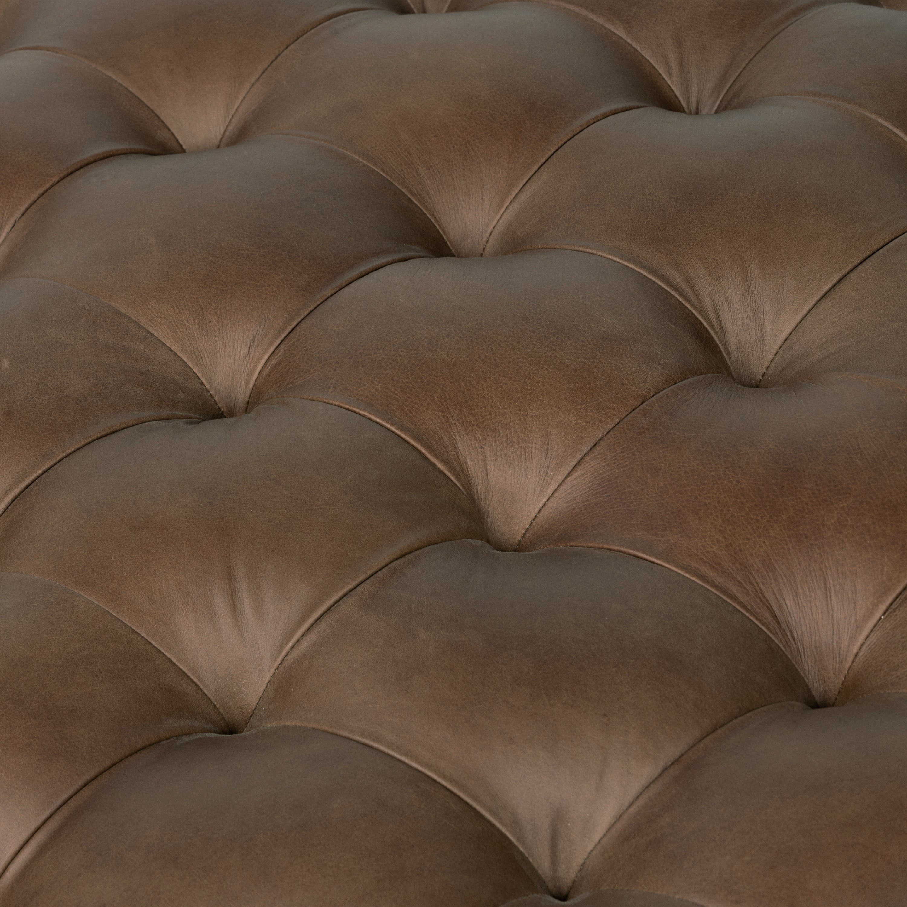 Ottoman en cuir | Marron cacao