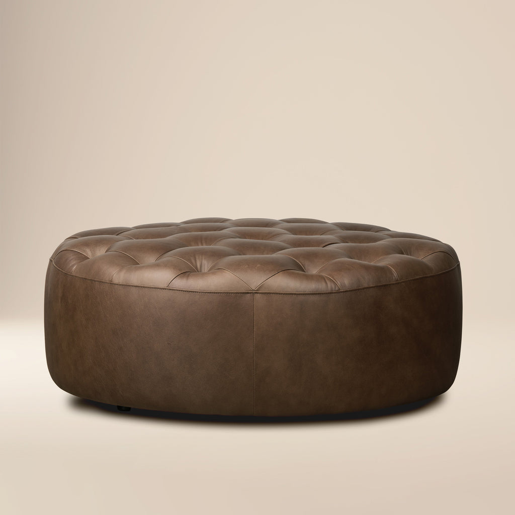 Ottoman en cuir | Marron cacao